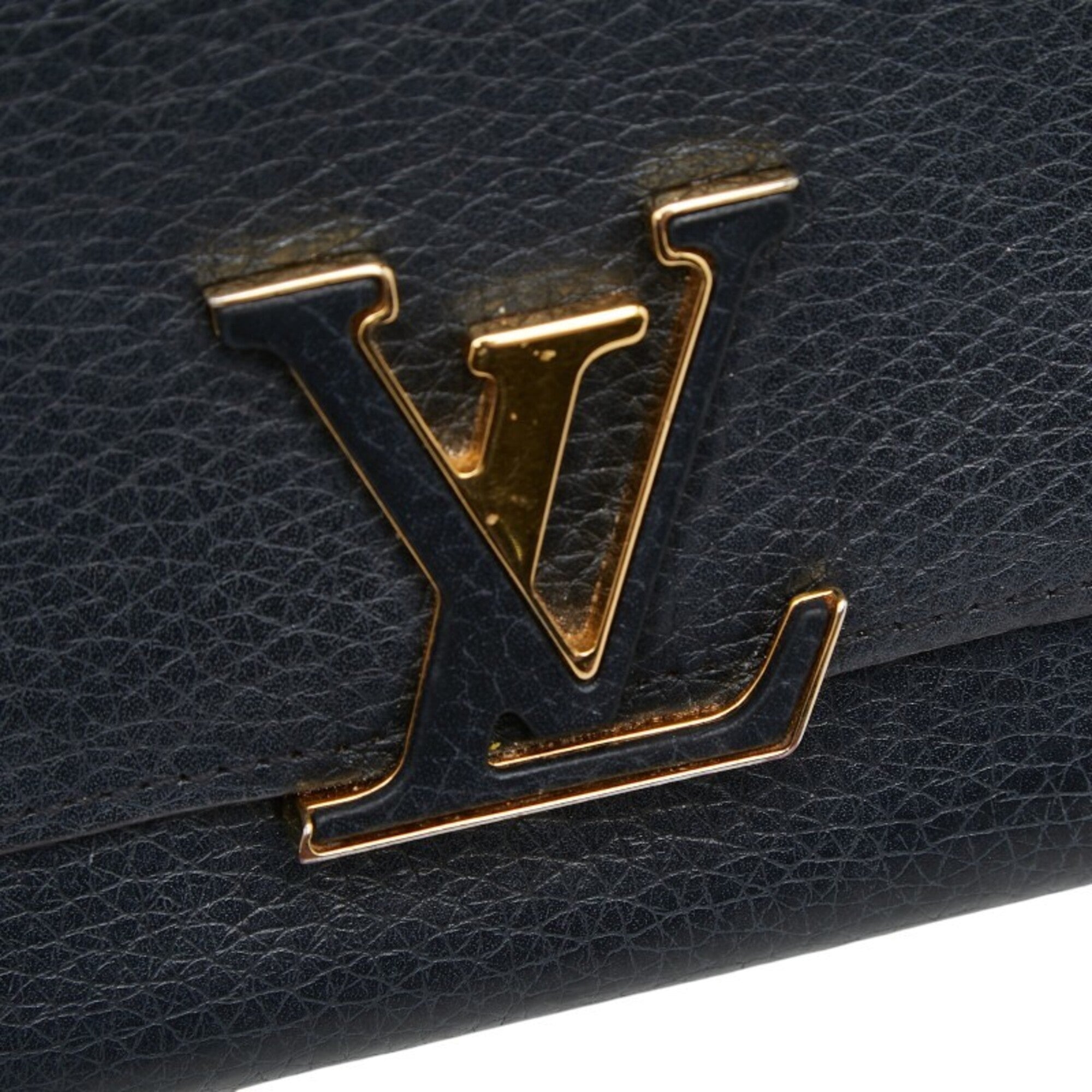 Louis Vuitton Black Leather Wallet (Bi-Fold) (Pre-Owned)