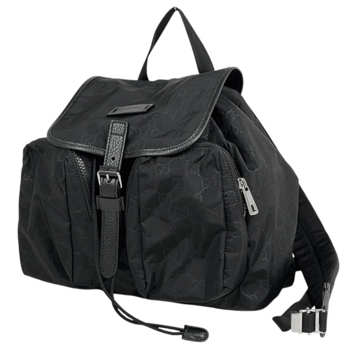 Gucci Black Nylon Leather Backpack (Pre-Owned)