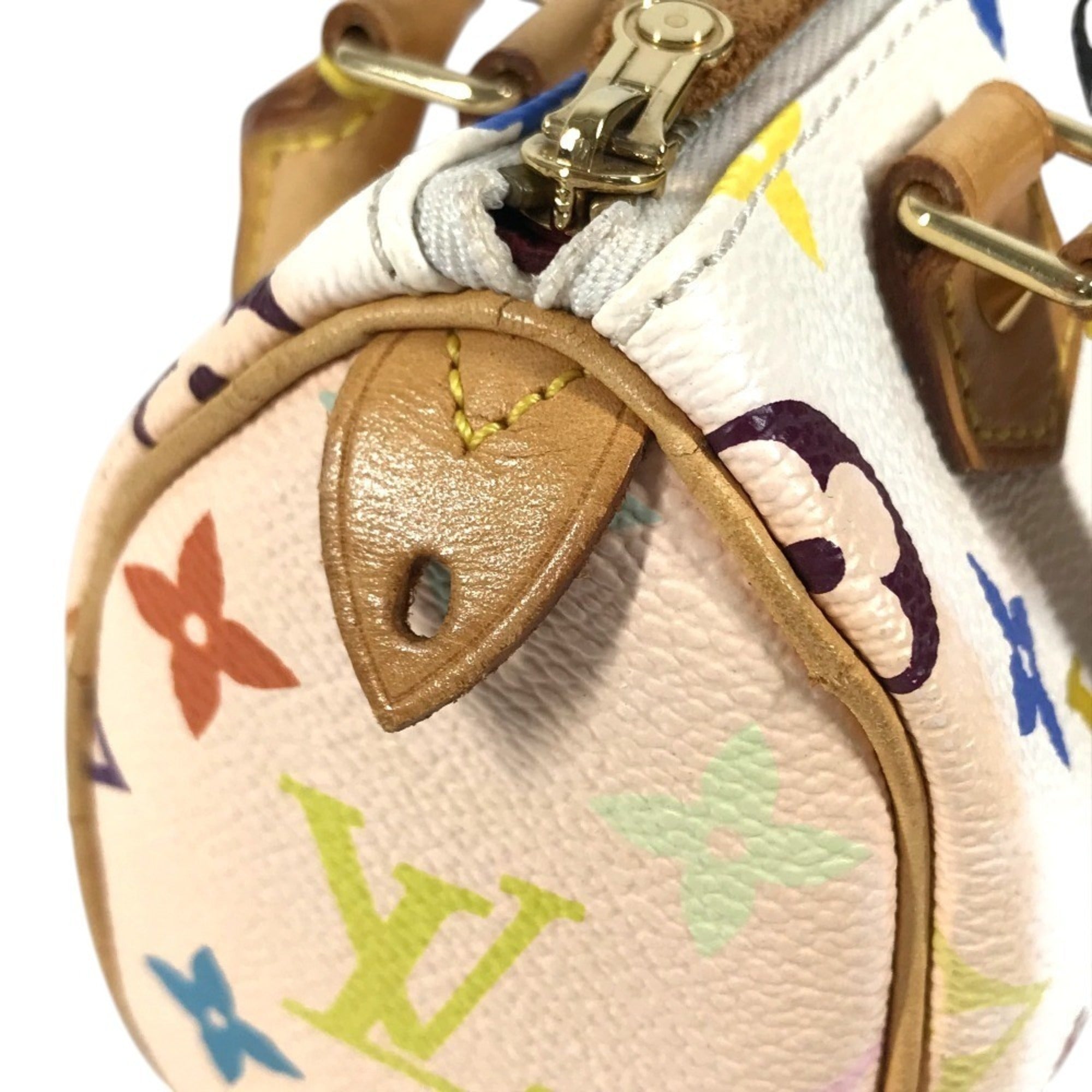 Louis Vuitton Blanc White Monogram Multicolore Canvas Boston Bag Handbag (Pre-Owned)