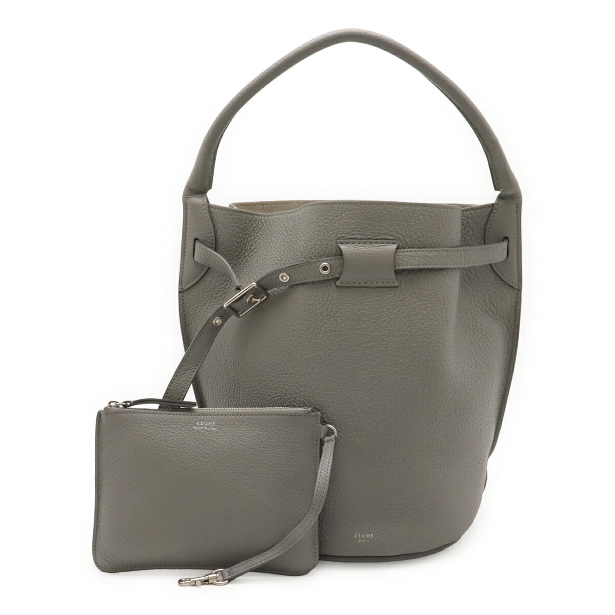 Celine Gray Leather Shoulder Bag (Pre-Owned)