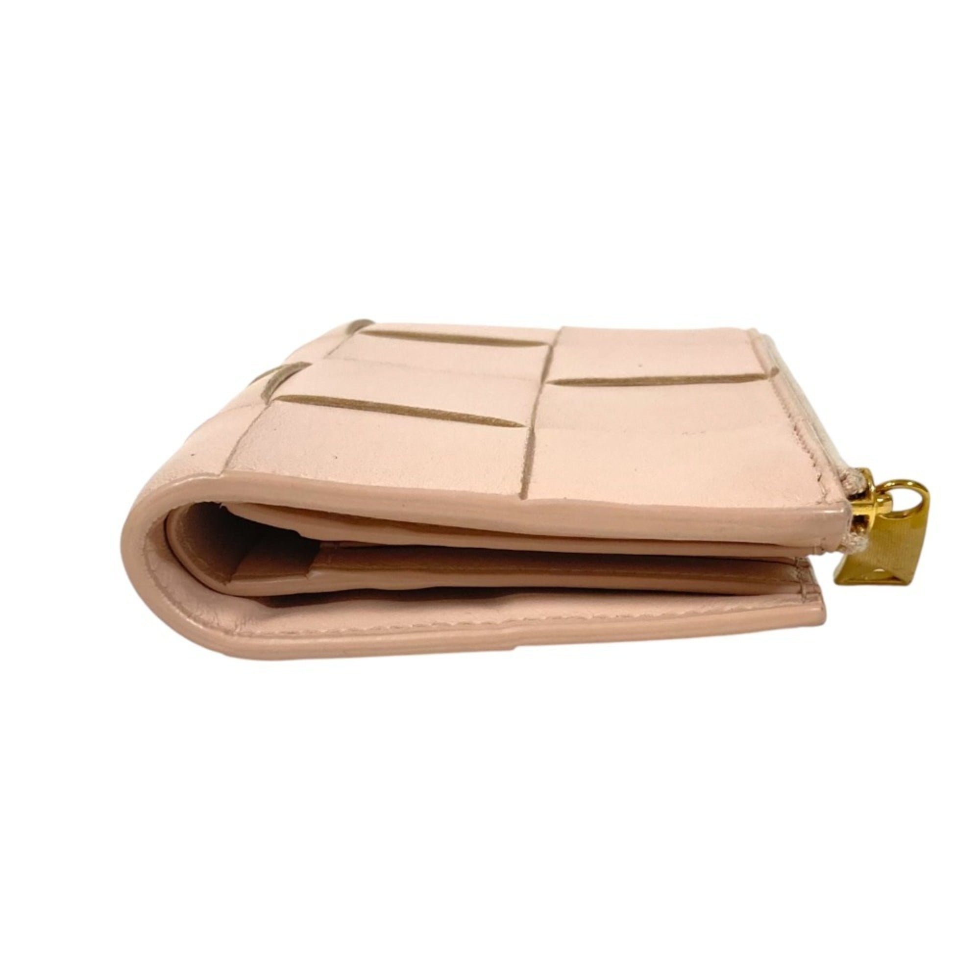Bottega Veneta Pink Beige Leather Wallet (Bi-Fold) (Pre-Owned)