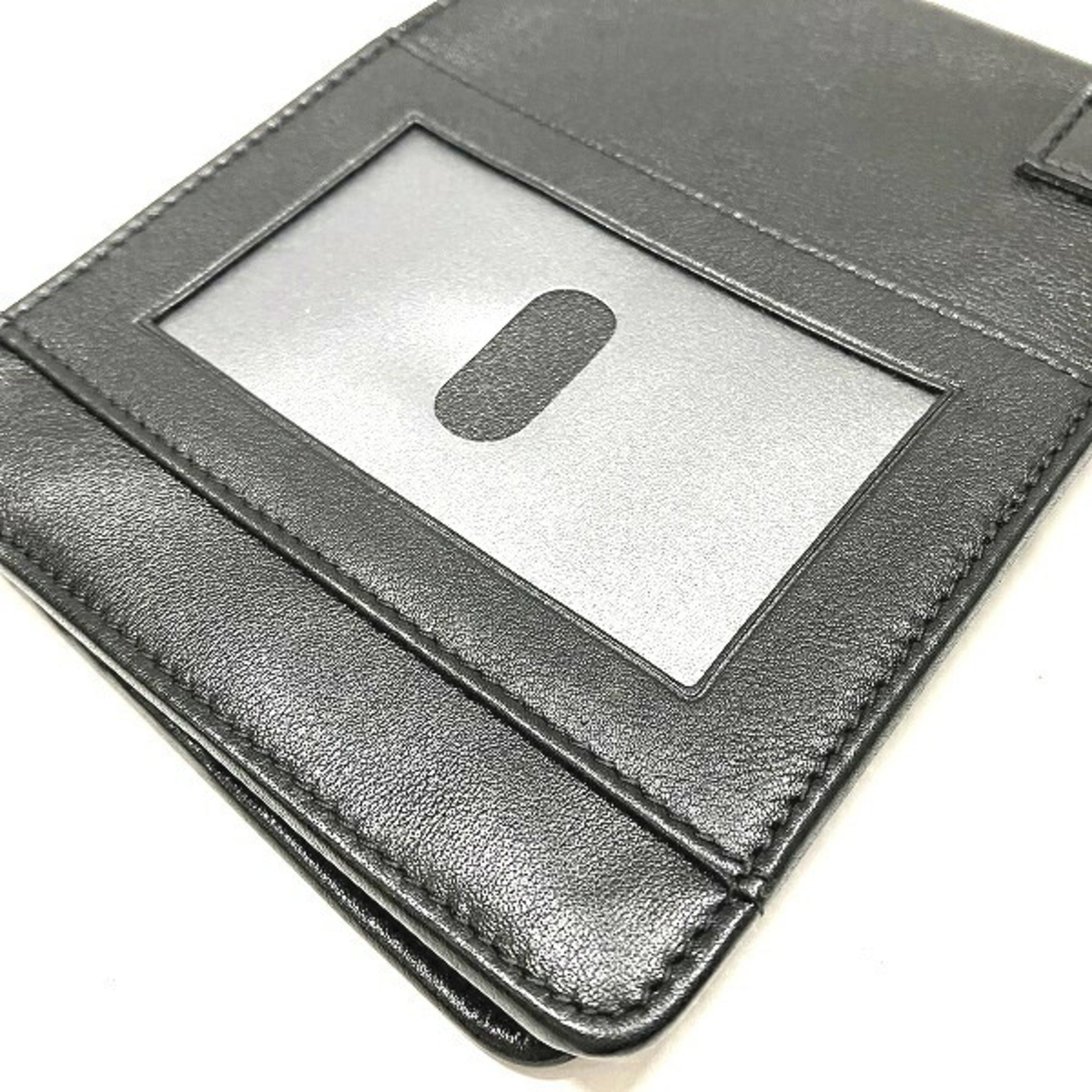 Salvatore Ferragamo Black Leather Wallet (Bi-Fold) (Pre-Owned)