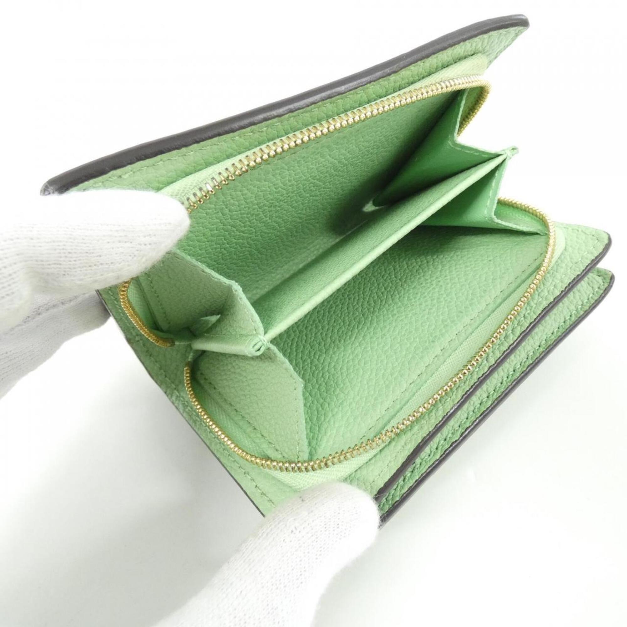 Louis Vuitton Green Leather Wallet (Bi-Fold) (Pre-Owned)