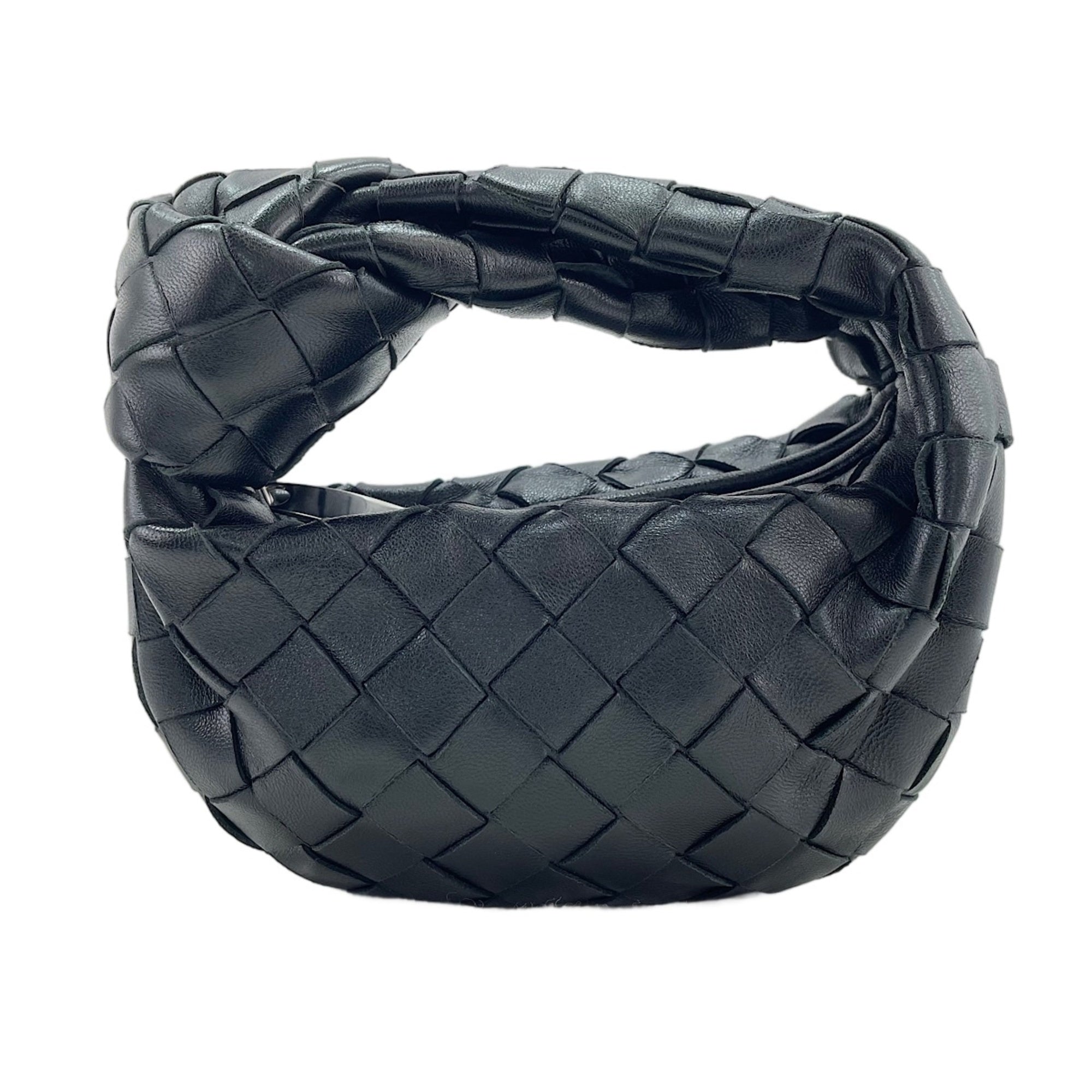 Bottega Veneta Intrecciato Black Intrecciato Handbag (Pre-Owned)