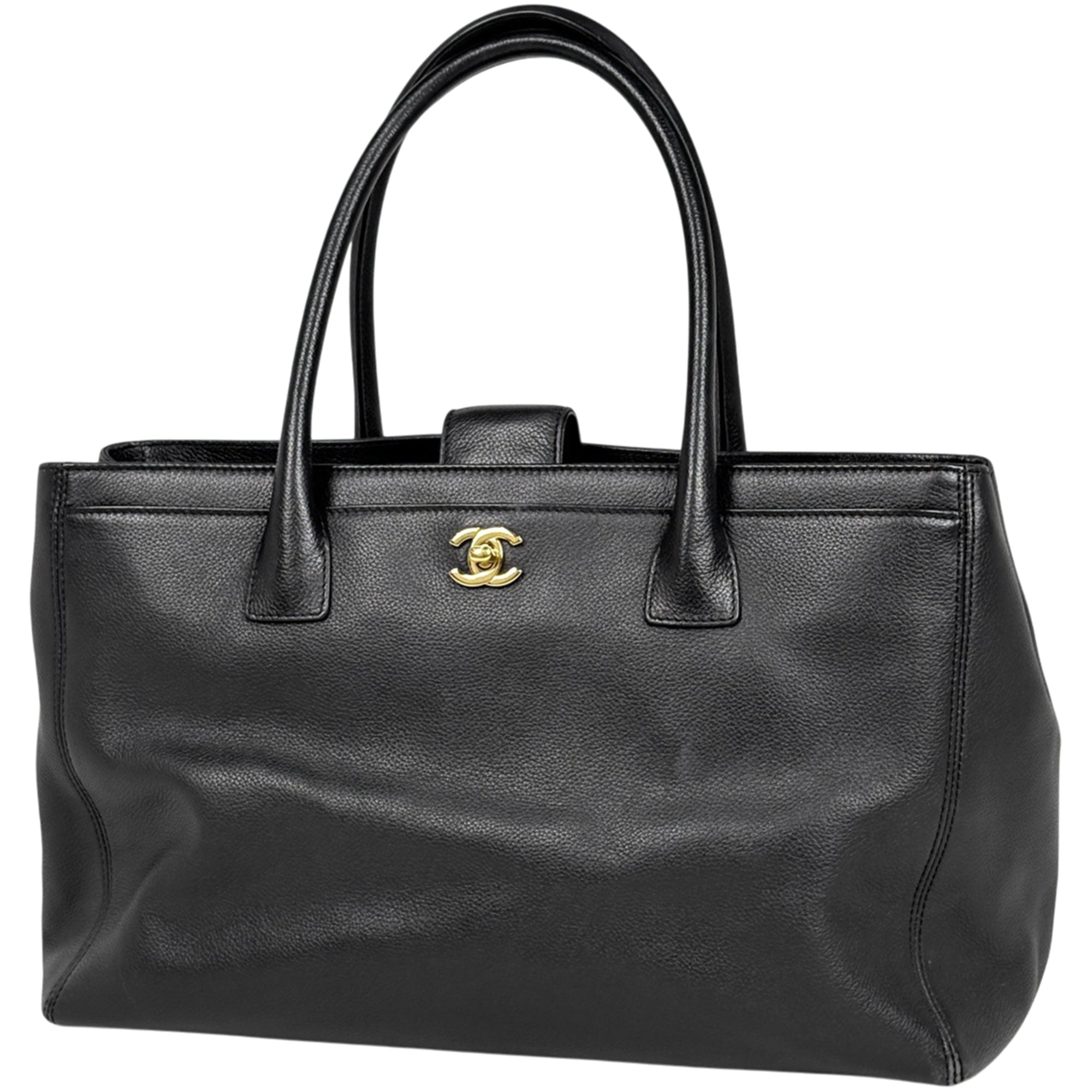 Chanel Black Leather Tote Bag (Pre-Owned)