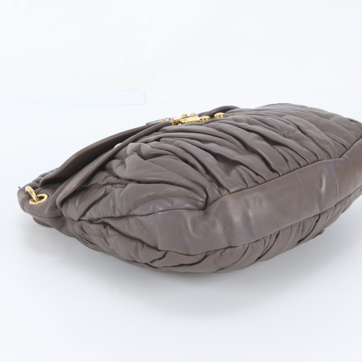 Miu Miu Brown Leather Handbag Shoulder Bag Tote Bag (Pre-Owned)