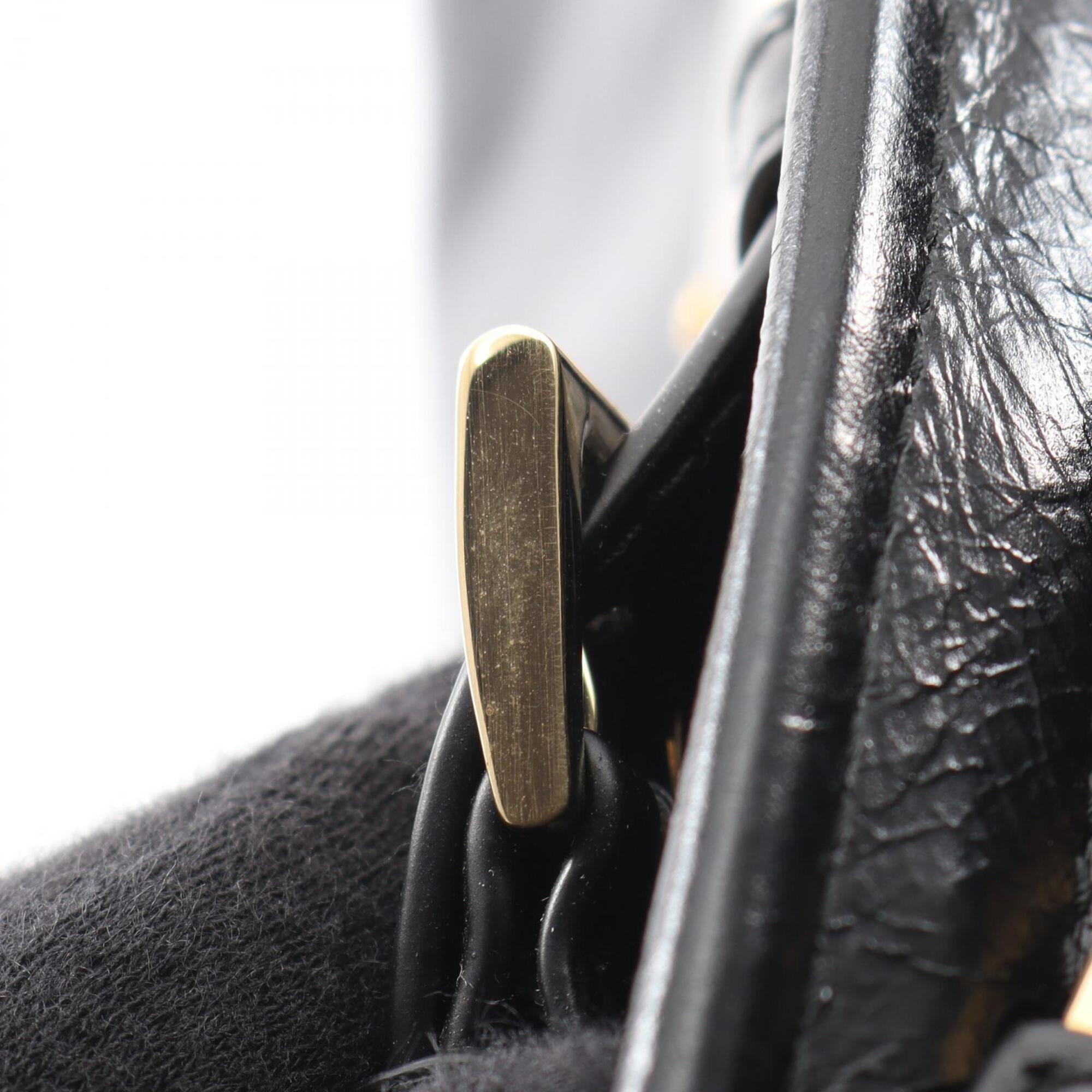 Prada Black Leather Handbag Shoulder Bag (Pre-Owned)