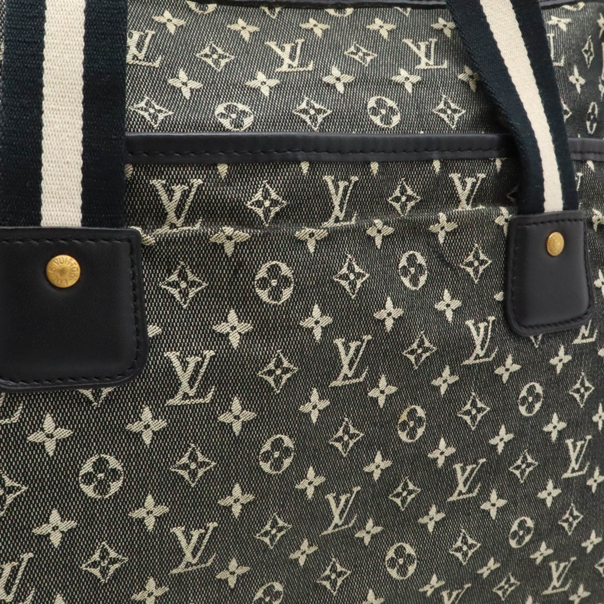 Louis Vuitton Black Noir Canvas Leather Shoulder Bag Tote Bag (Pre-Owned)