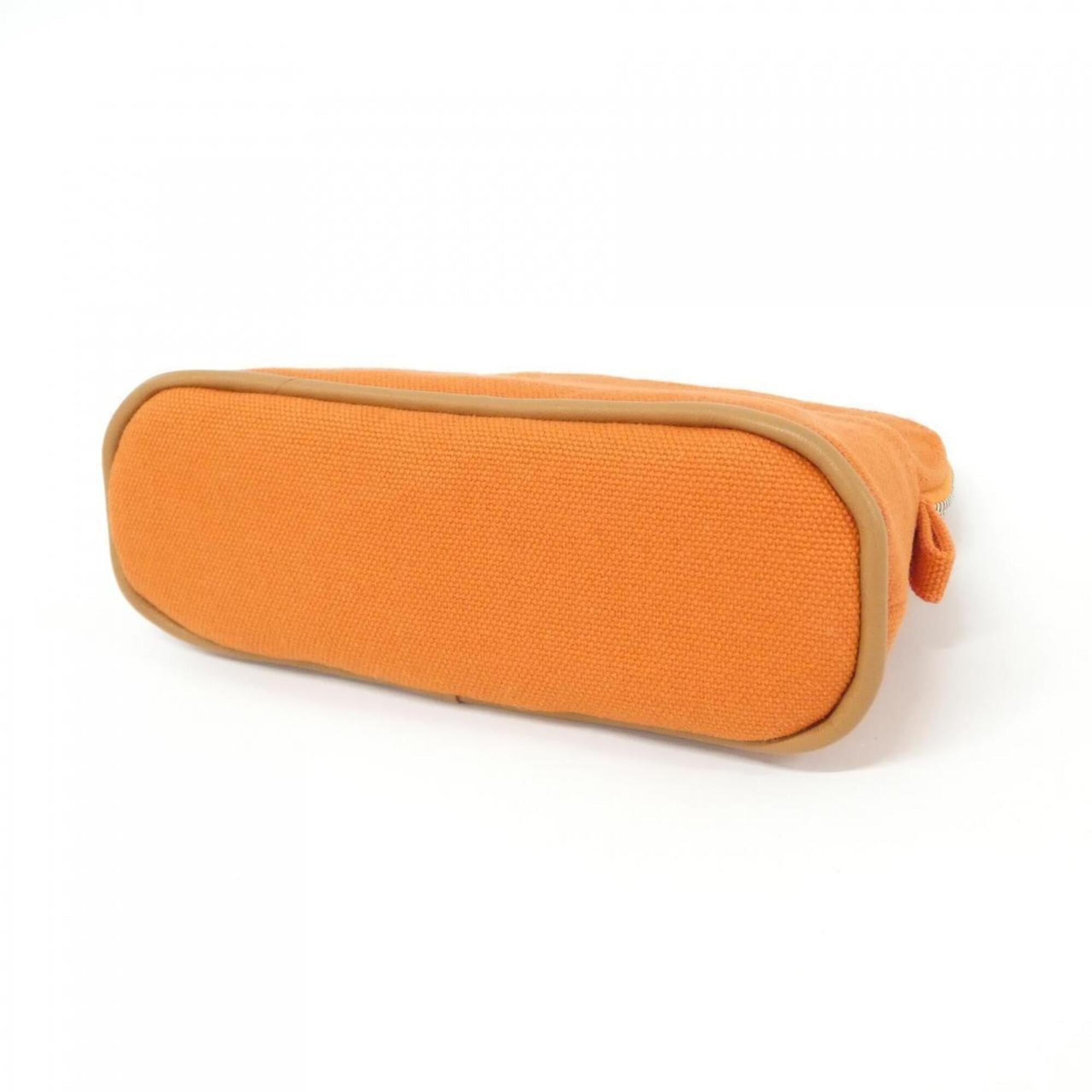 Hermes Feu Orange Canvas Handbag Pouch (Pre-Owned)