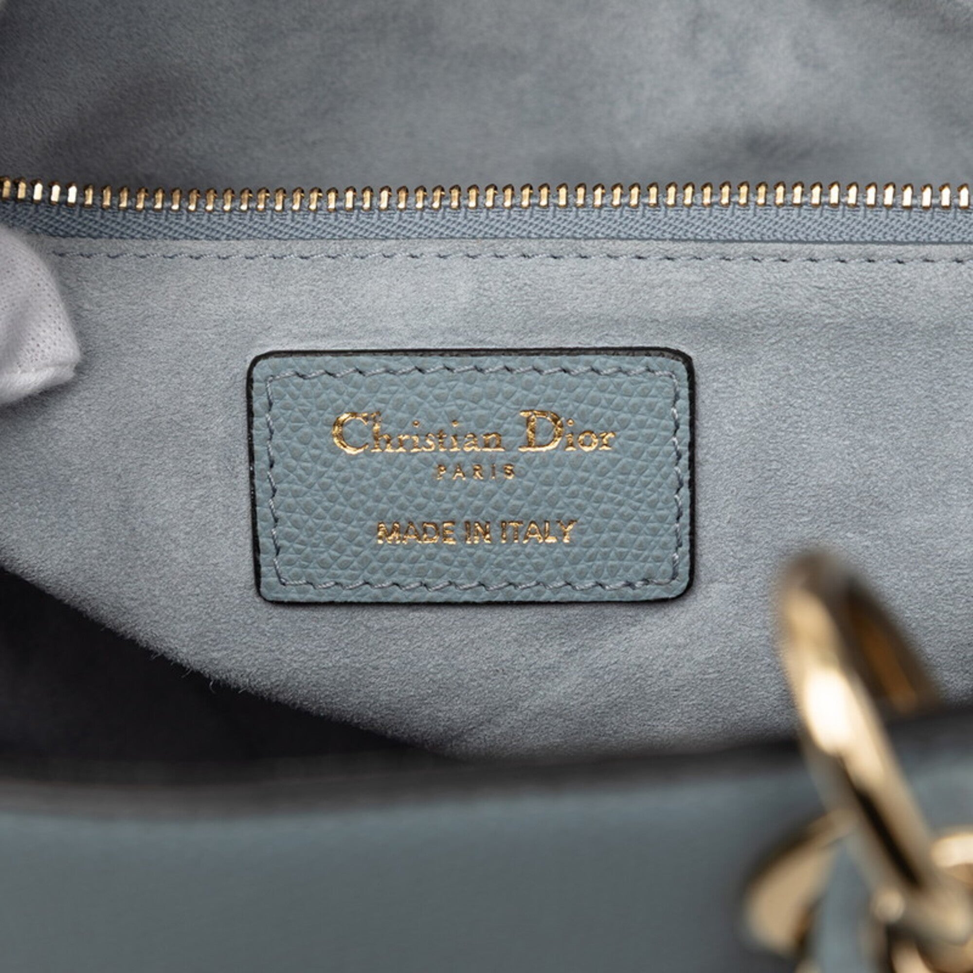 Christian Dior Lady Dior Gray Leather Handbag Shoulder Bag (Pre-Owned)