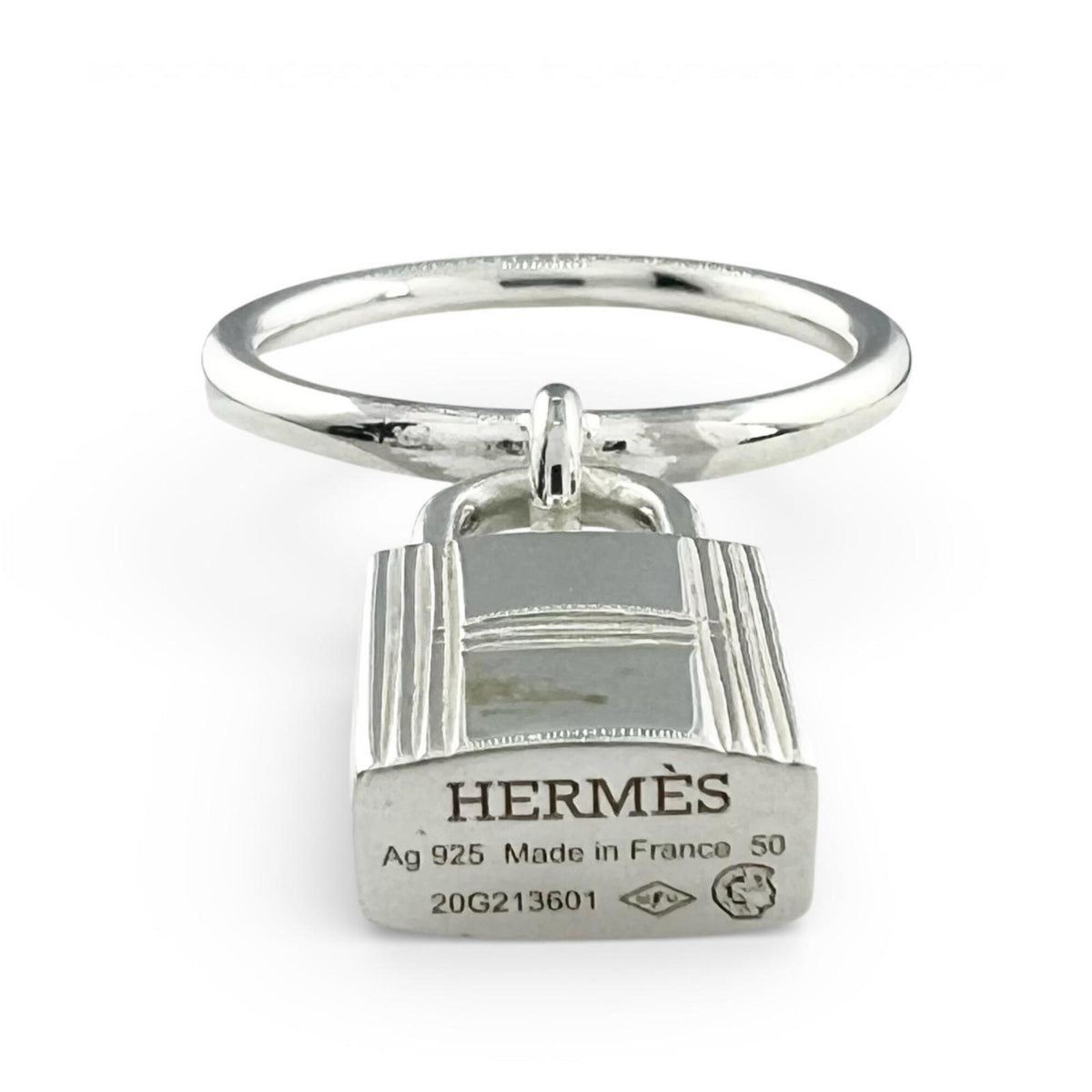 Hermes Silver Silver 925 Band Ring (Pre-Owned)