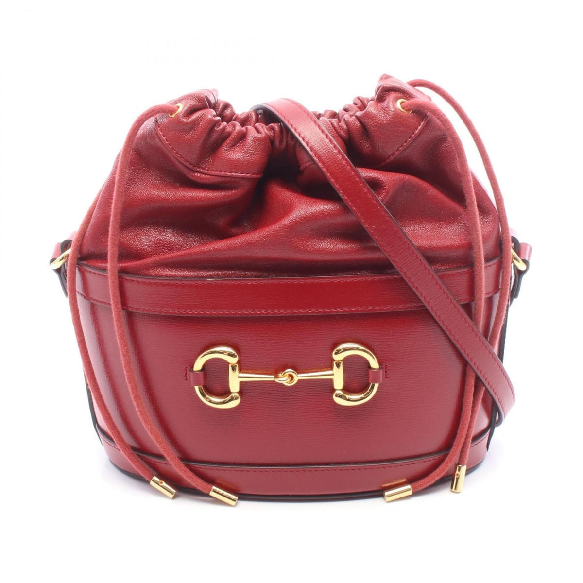 Gucci Red Color Leather Handbag Shoulder Bag (Pre-Owned)