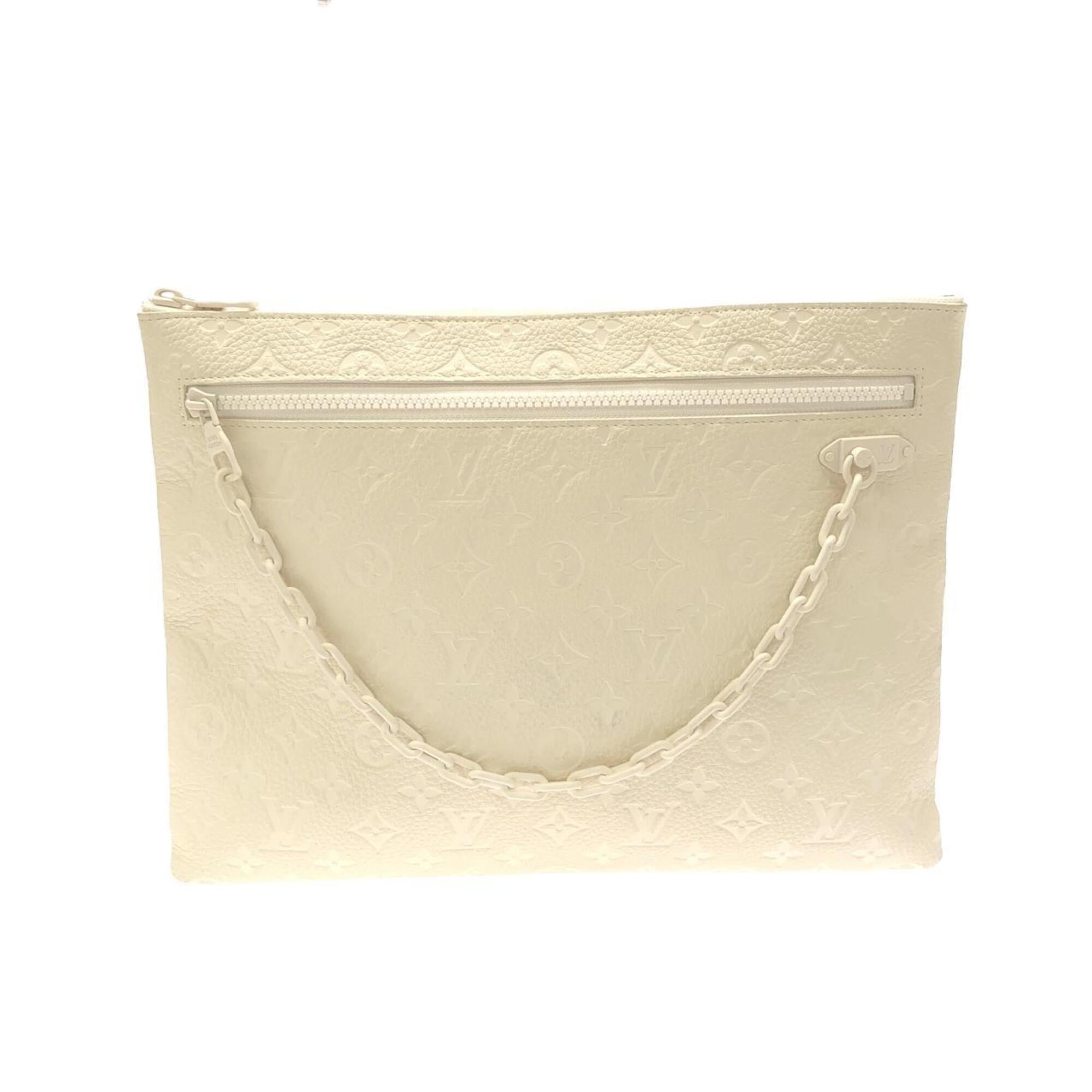 Louis Vuitton White Leather Handbag Pochette (Pre-Owned)