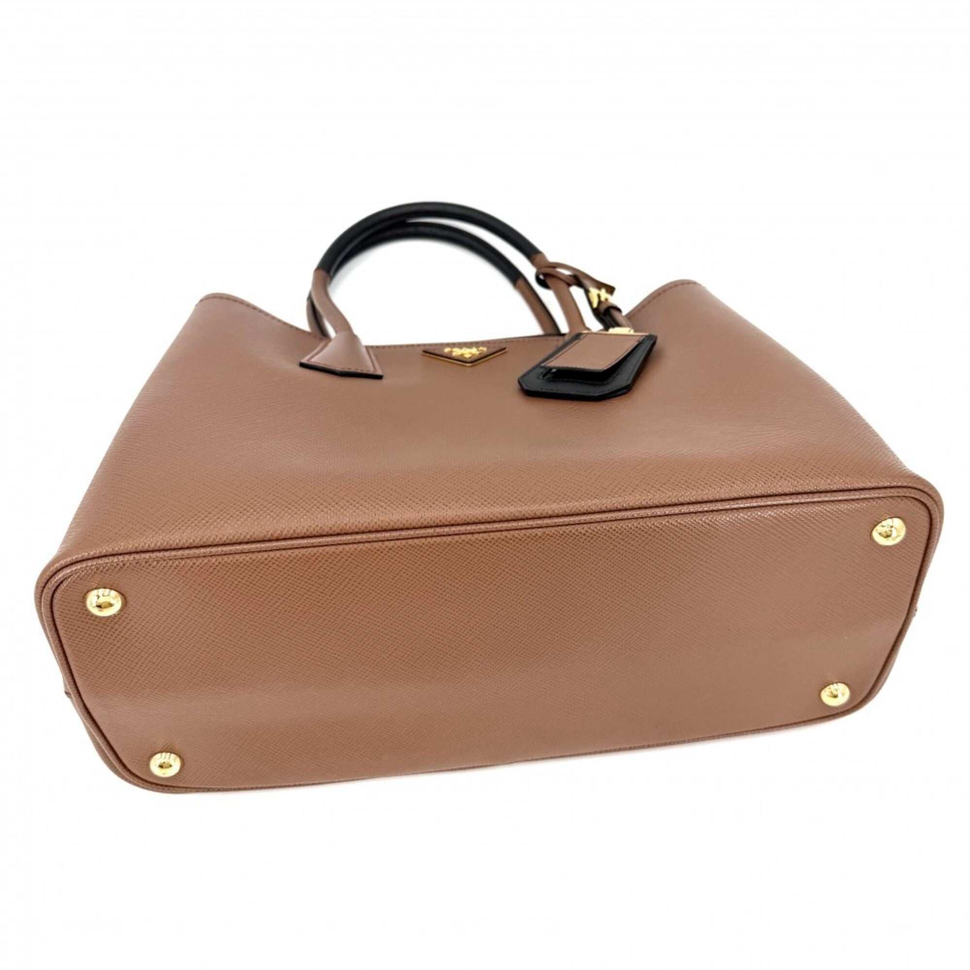 Prada Brown Leather Handbag Tote Bag (Pre-Owned)