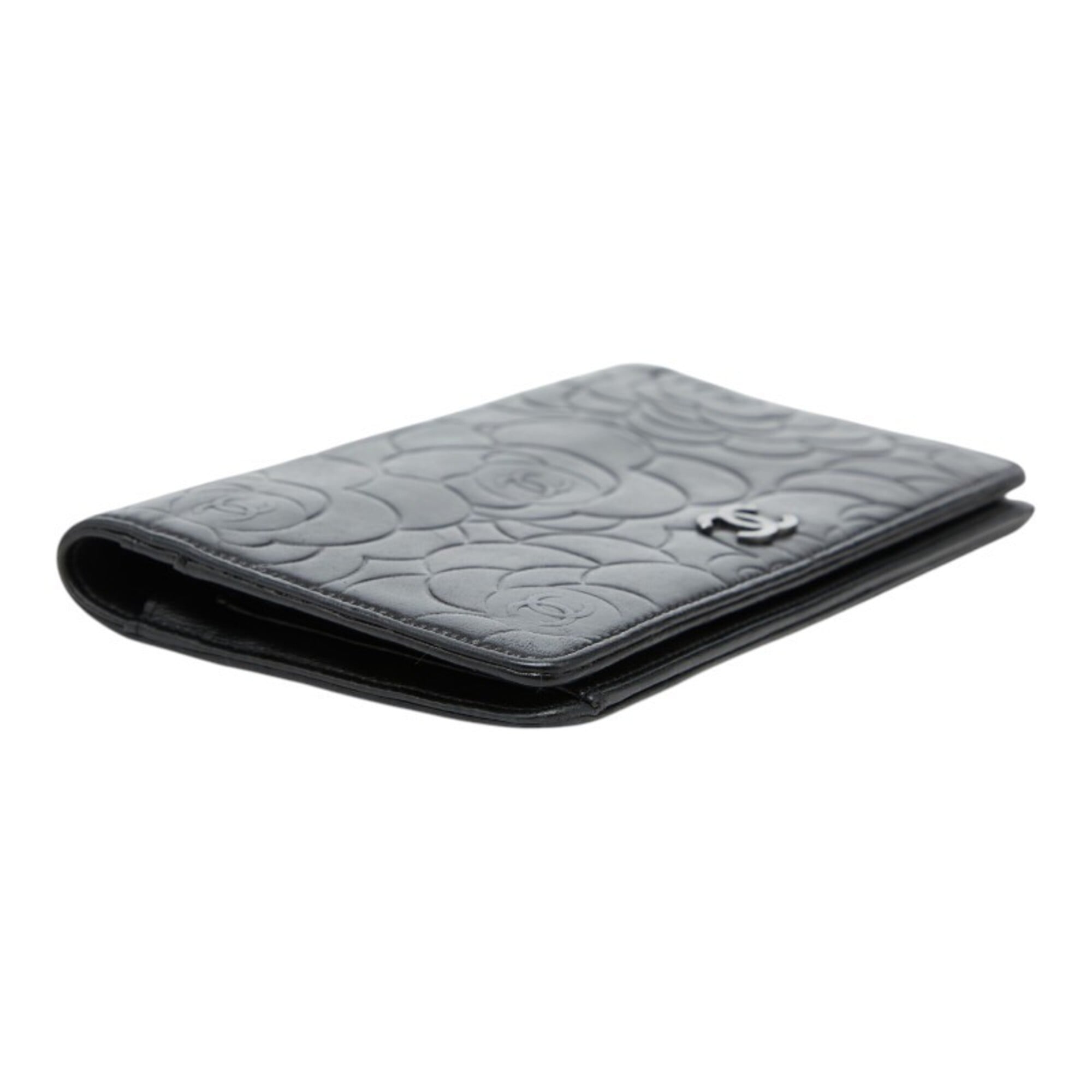 Chanel Black Leather Long Wallet (Bi-Fold) (Pre-Owned)