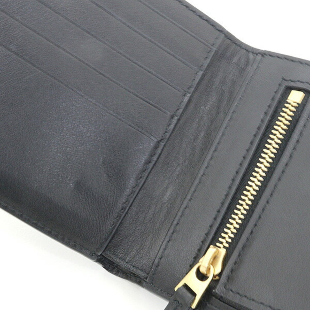 Bottega Veneta Black Leather Wallet (Bi-Fold) (Pre-Owned)