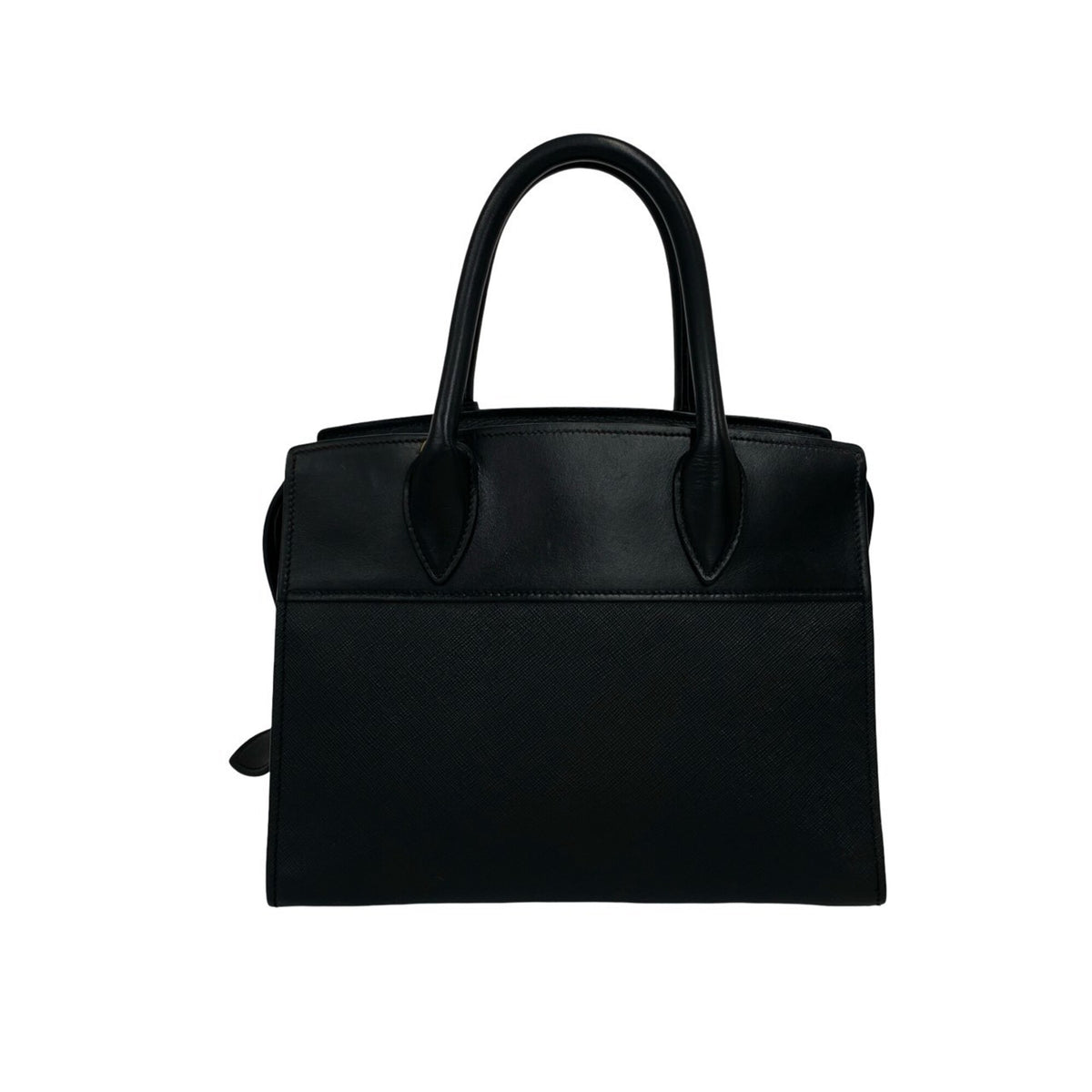 Prada Black Leather Handbag Shoulder Bag Tote Bag (Pre-Owned)