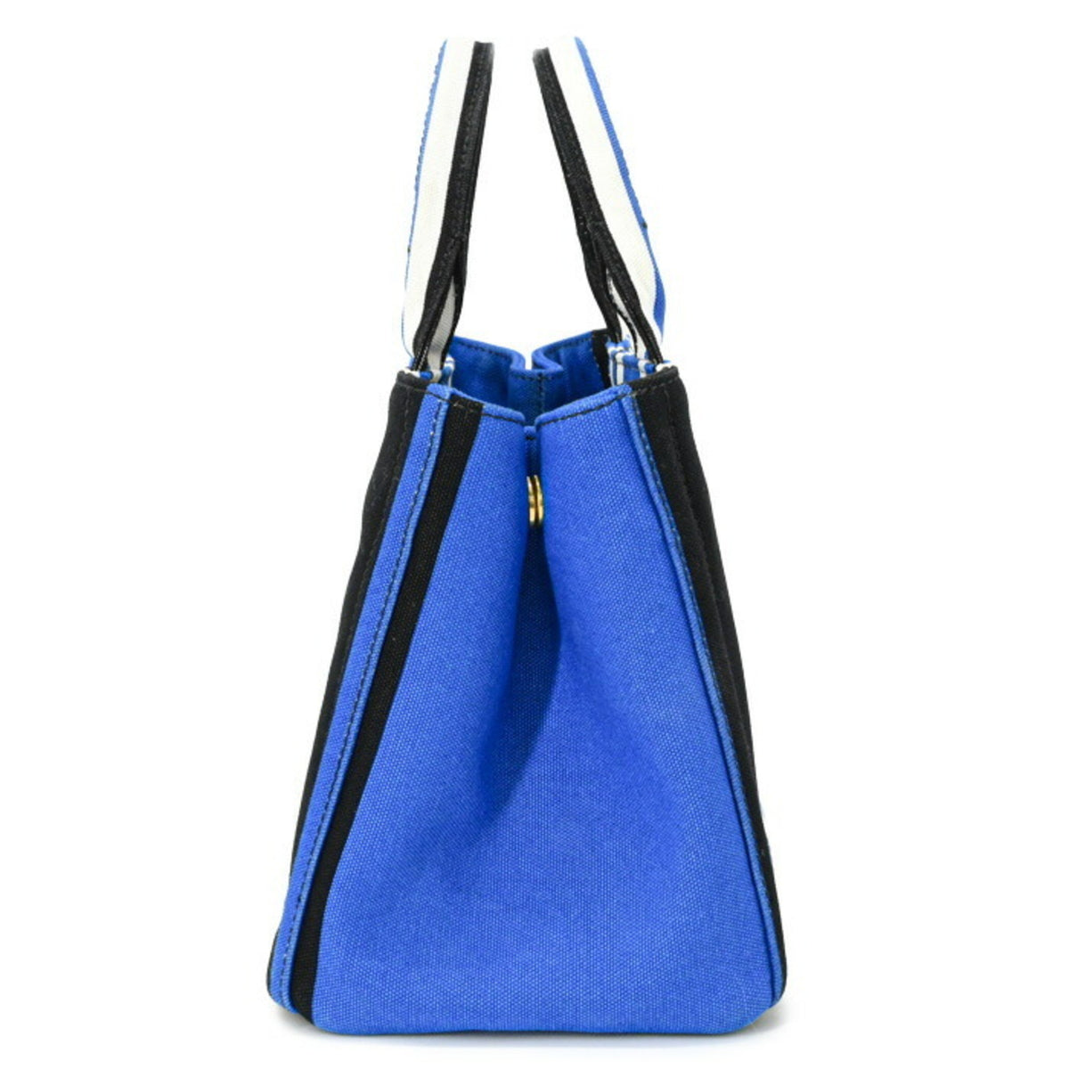 Prada Black Blue White Canvas Handbag (Pre-Owned)
