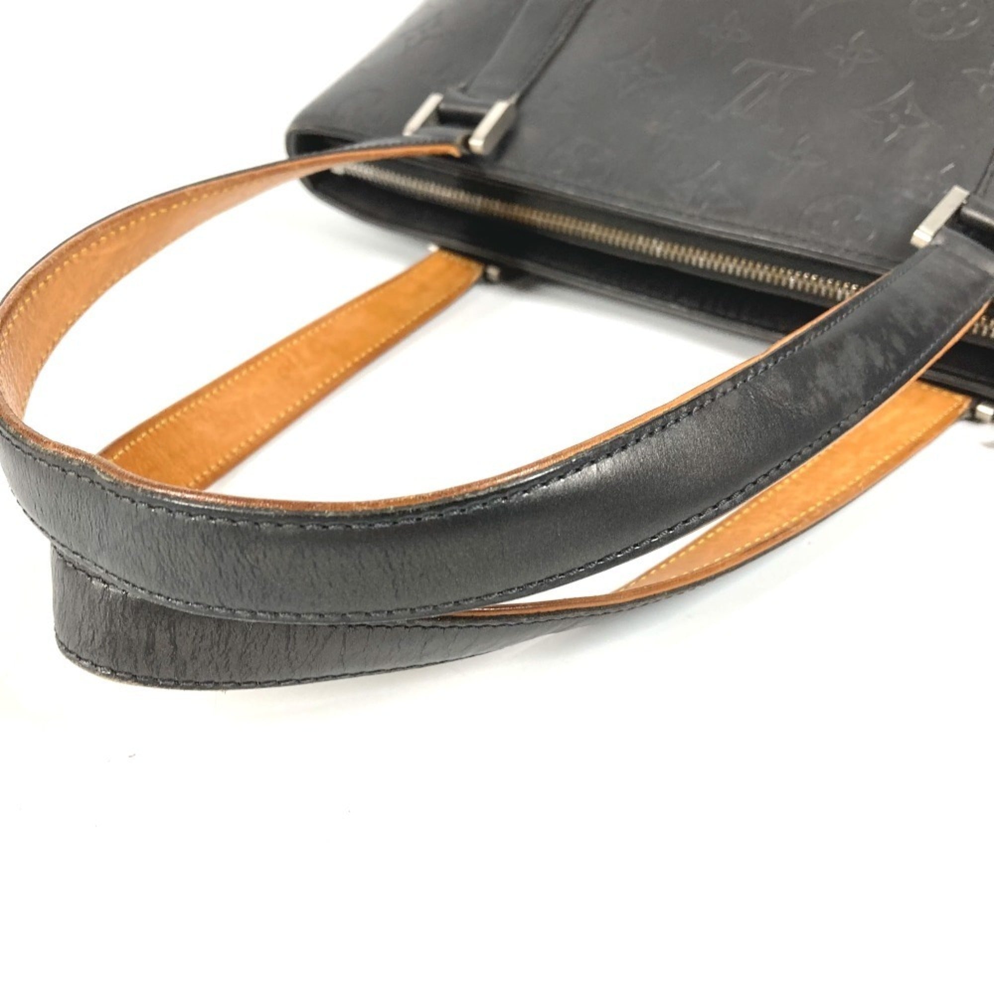 Louis Vuitton Black Dark Gray Monogram Mat Leather Shoulder Bag Tote Bag (Pre-Owned)