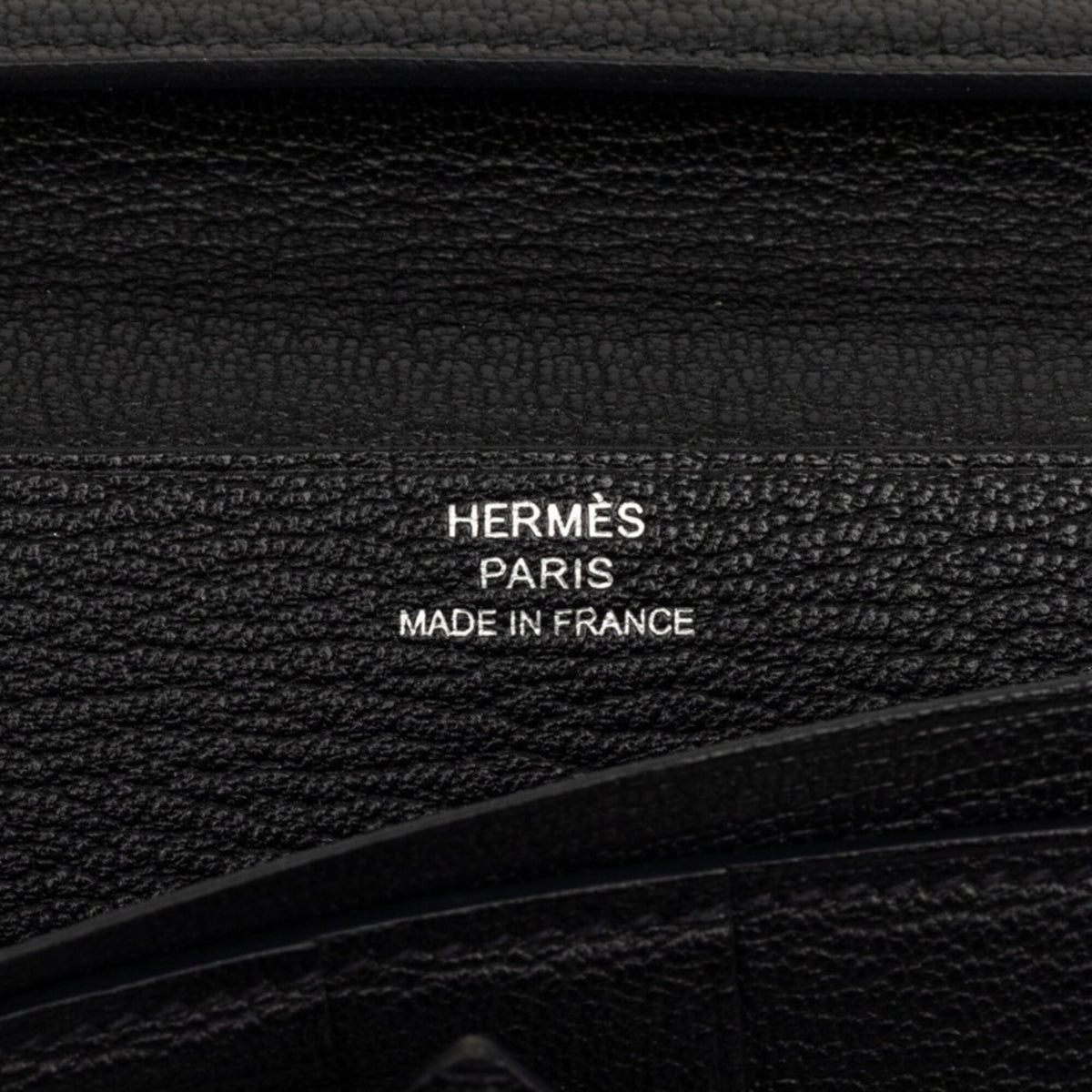 Hermes Noir Chevre Leather Long Wallet (Bi-Fold) (Pre-Owned)