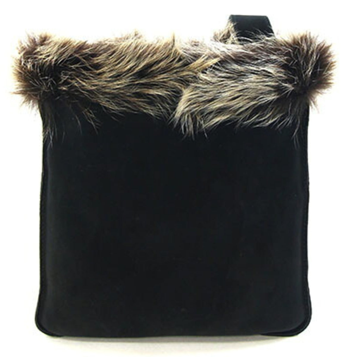 Hermes Black Fur Leather Crossbody Bag Pochette Shoulder Bag (Pre-Owned)