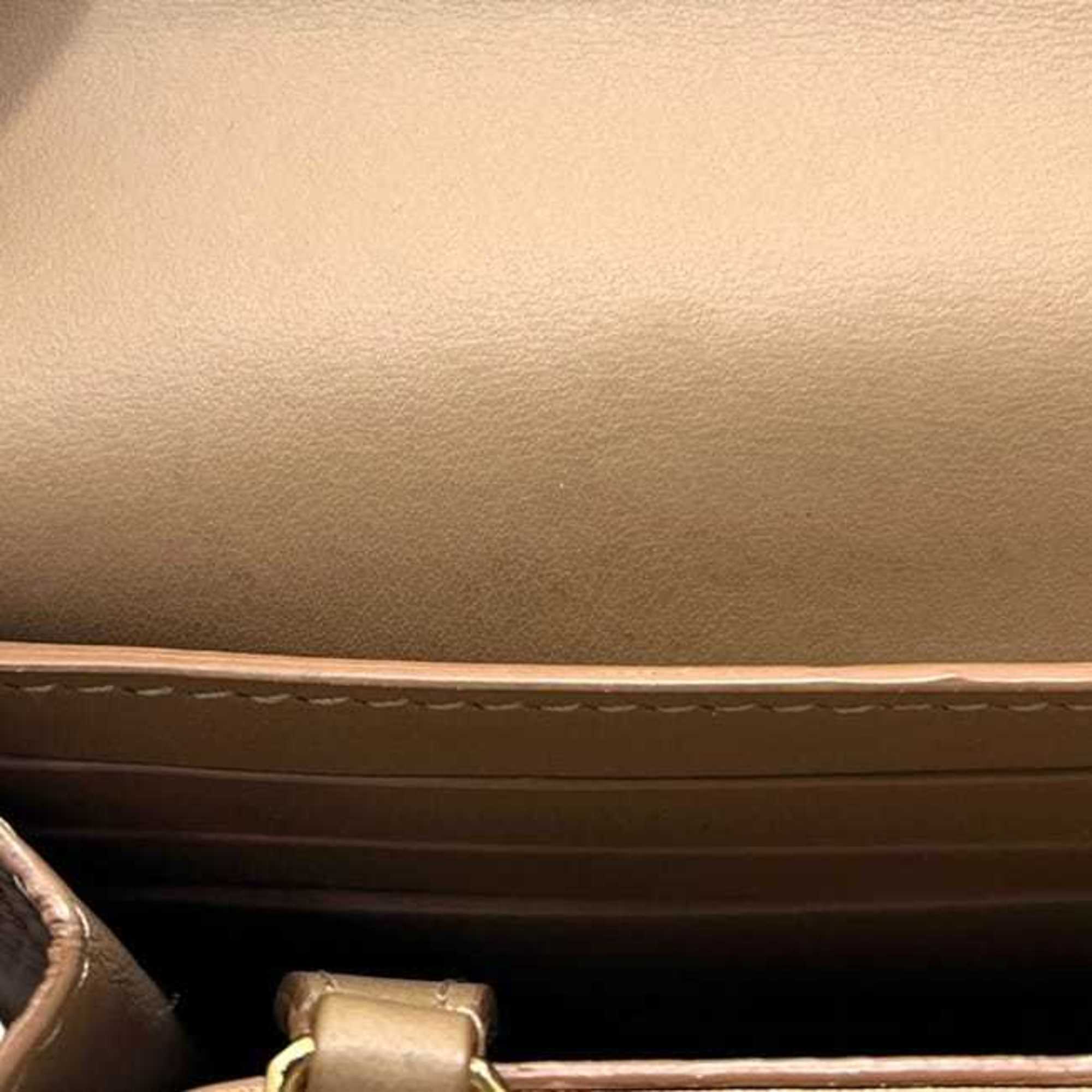 Burberry Beige Brown Leather Long Wallet (Bi-Fold) (Pre-Owned)