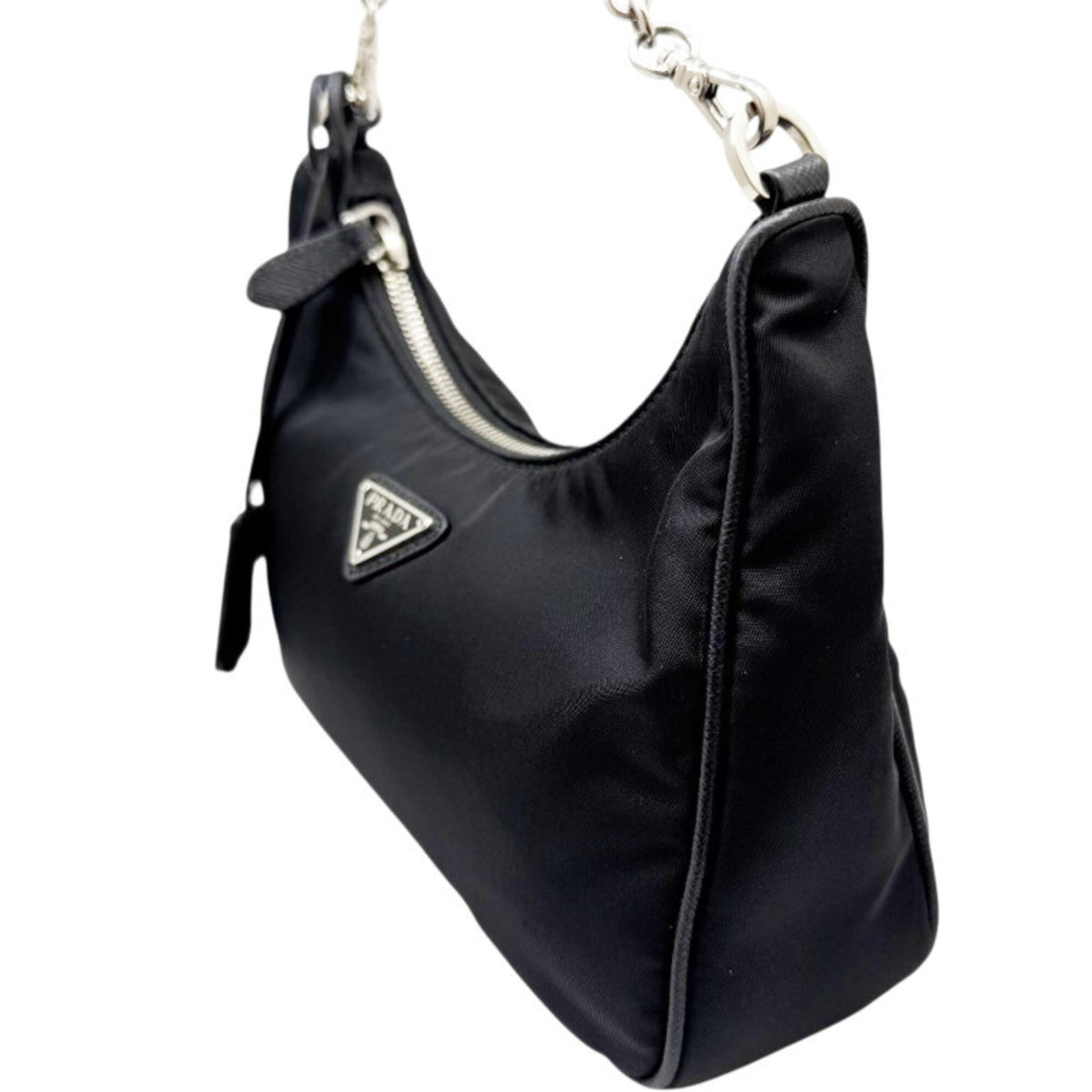 Prada Black Nylon Handbag Pouch Shoulder Bag (Pre-Owned)