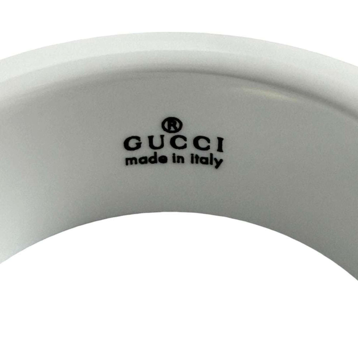 Gucci Gold White Yellow Gold (18K) Ceramic Band Ring (Pre-Owned)