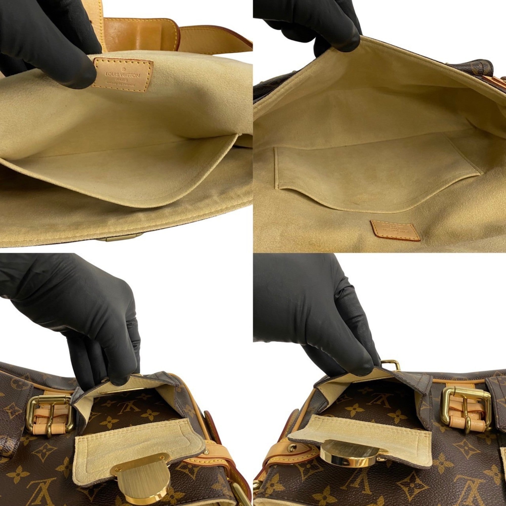 Louis Vuitton Brown Gold Leather Pvc Shoulder Bag Tote Bag (Pre-Owned)