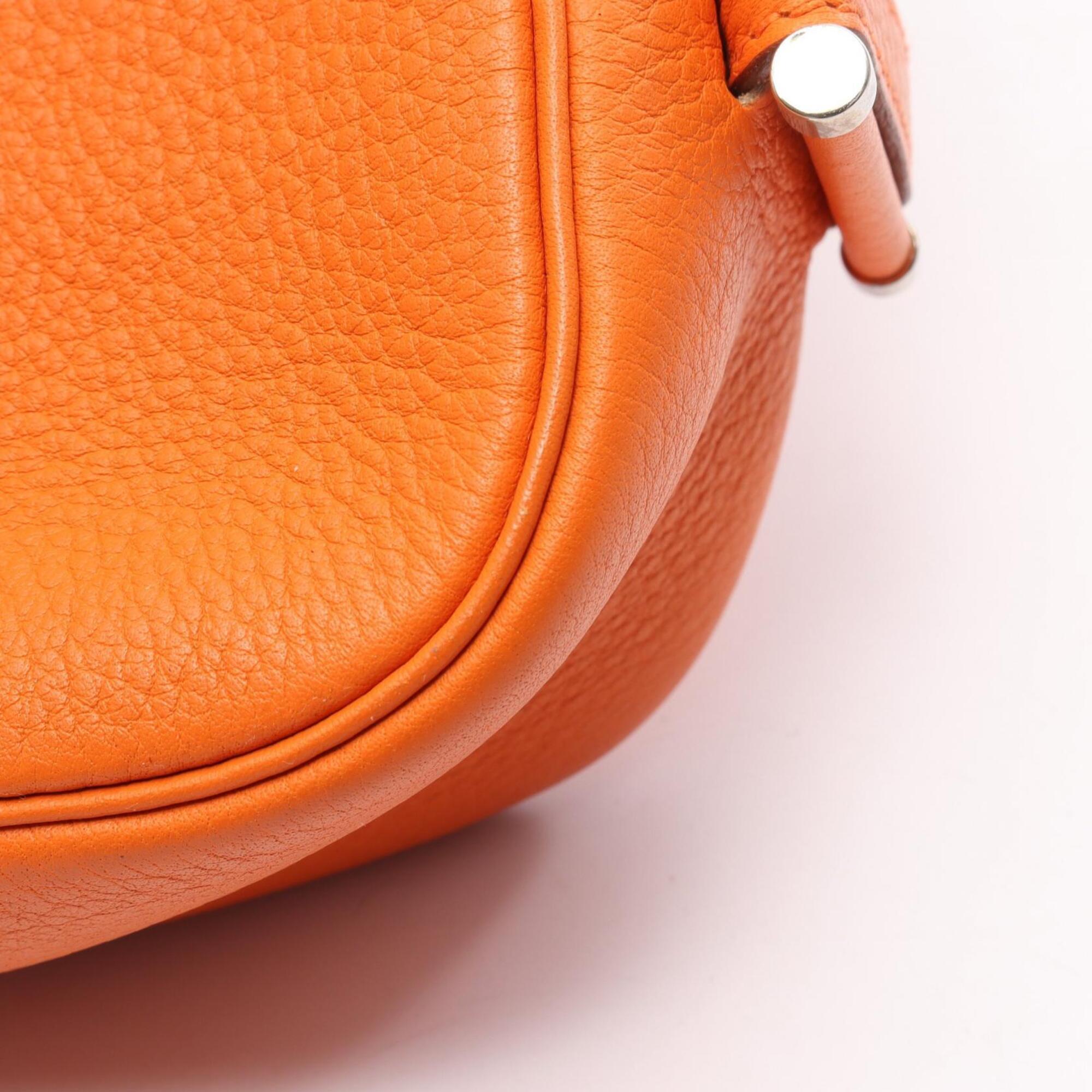 Hermes Orange Taurillon Clemence Leather Handbag Shoulder Bag (Pre-Owned)