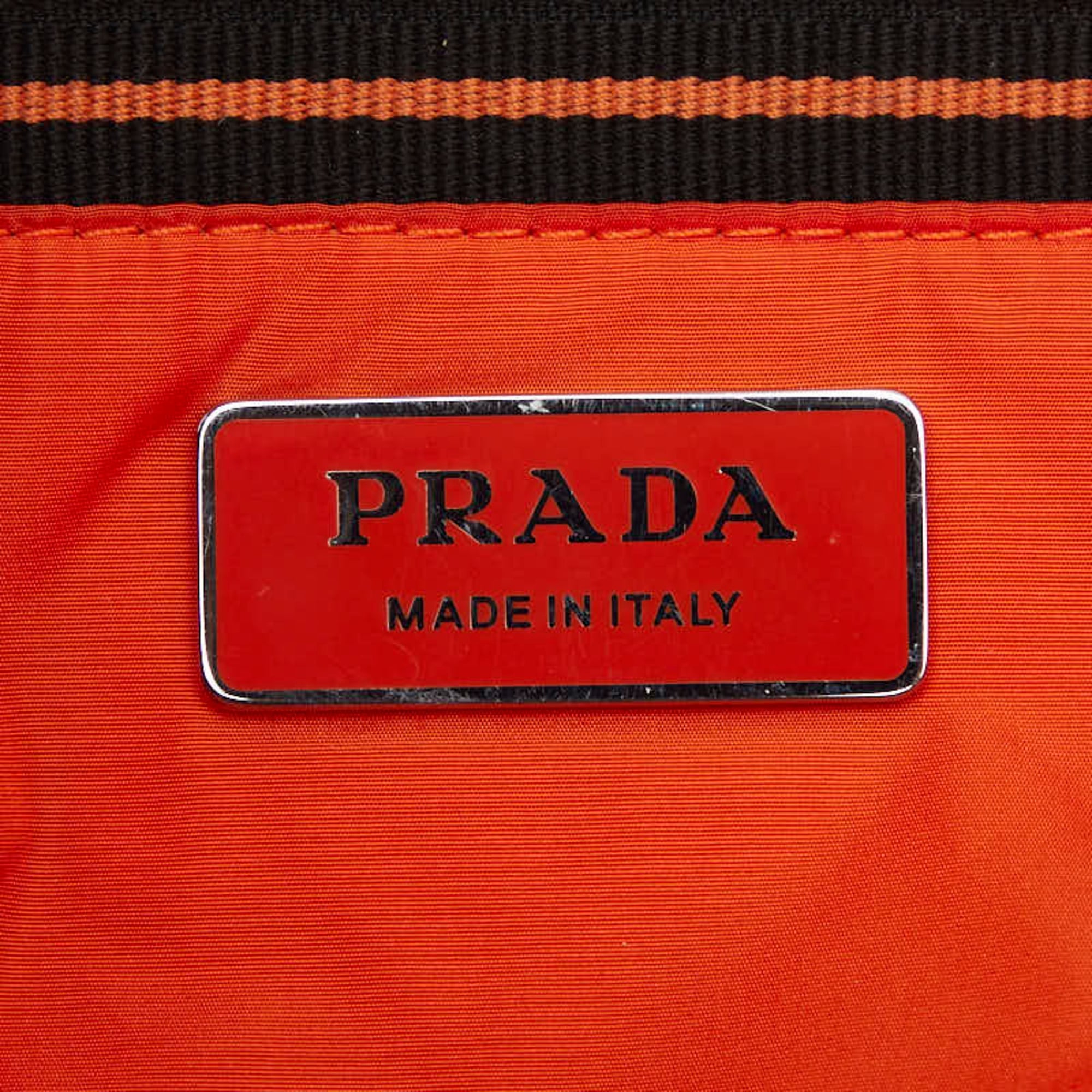 Prada Black Leather Shoulder Bag Tote Bag (Pre-Owned)