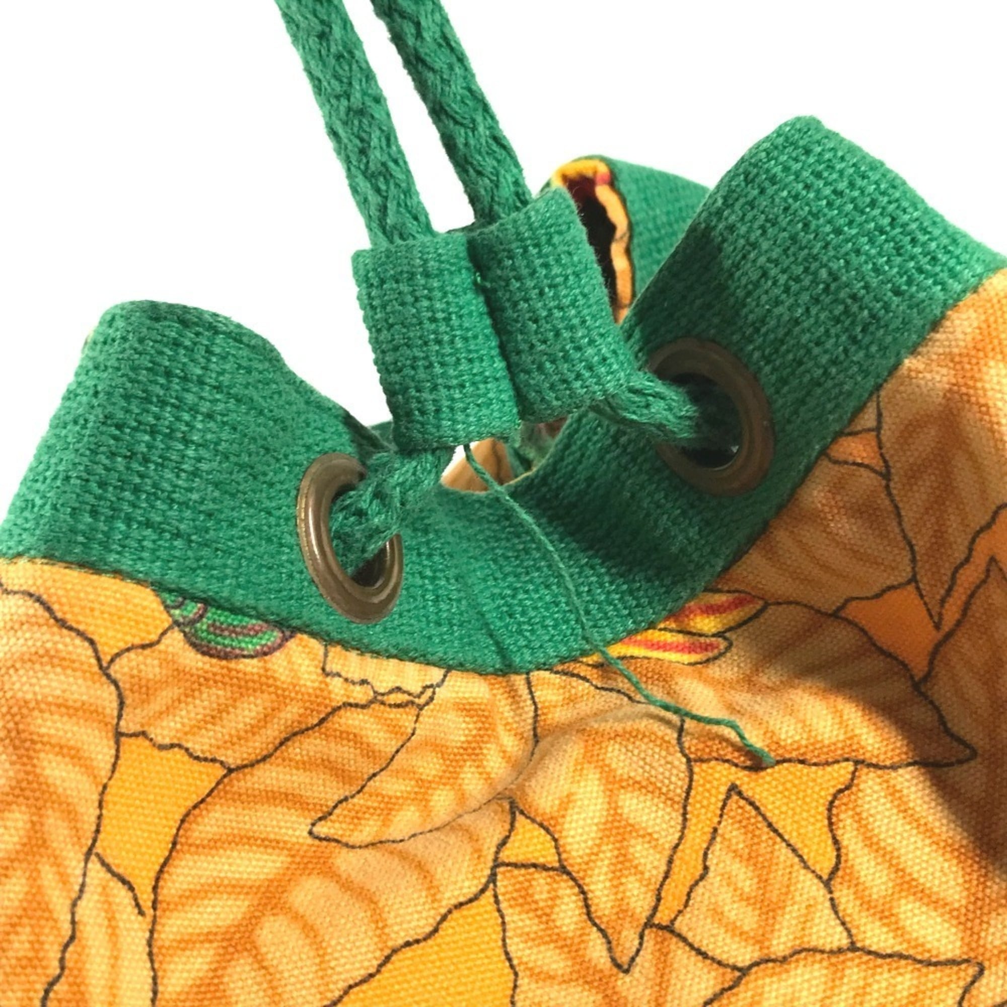 Hermes Green Yellow Cotton Shoulder Bag (Pre-Owned)