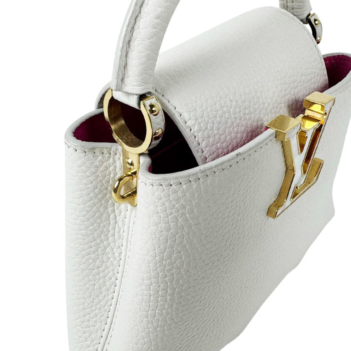 Louis Vuitton White Leather Handbag Shoulder Bag (Pre-Owned)