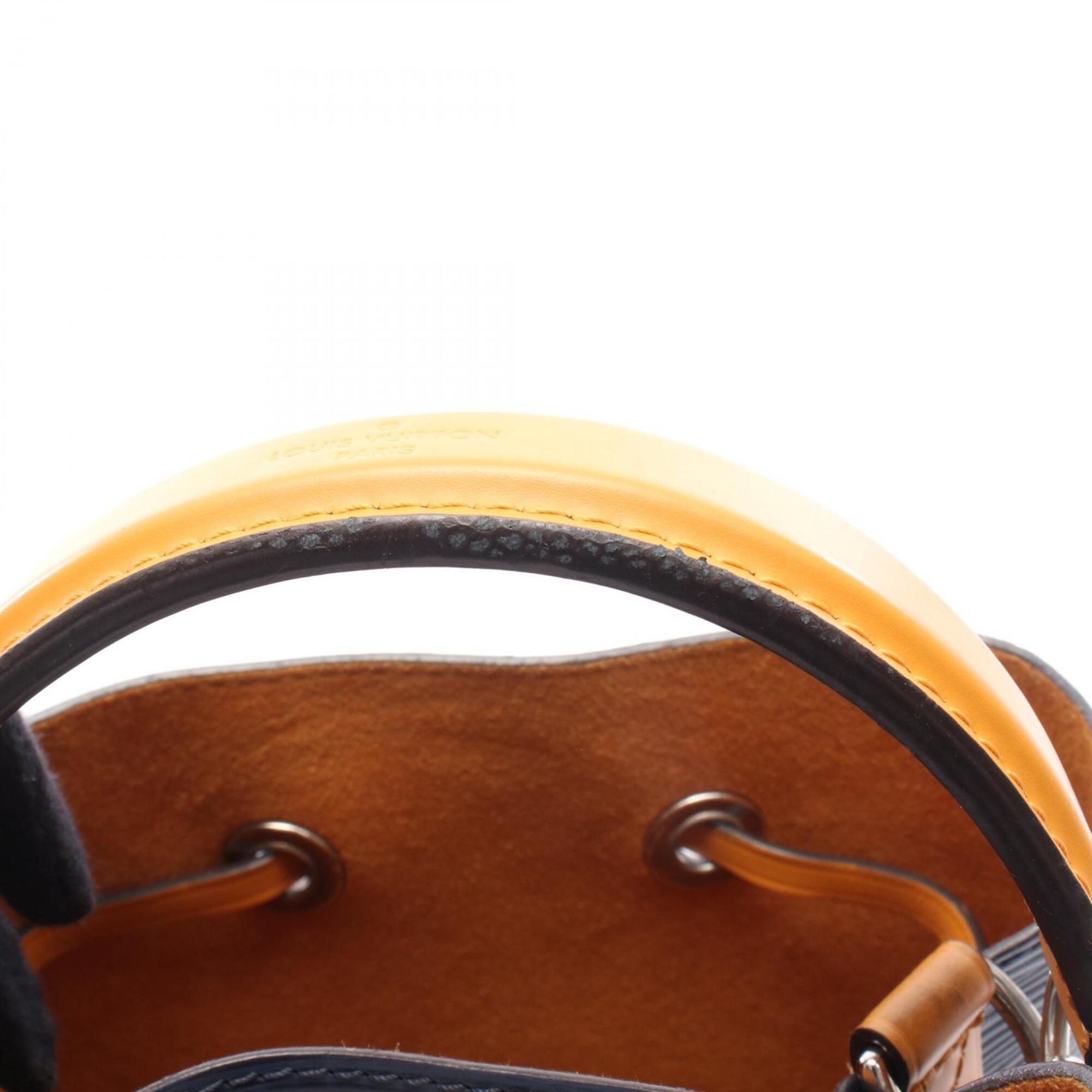 Louis Vuitton Navy Orange Leather Handbag (Pre-Owned)