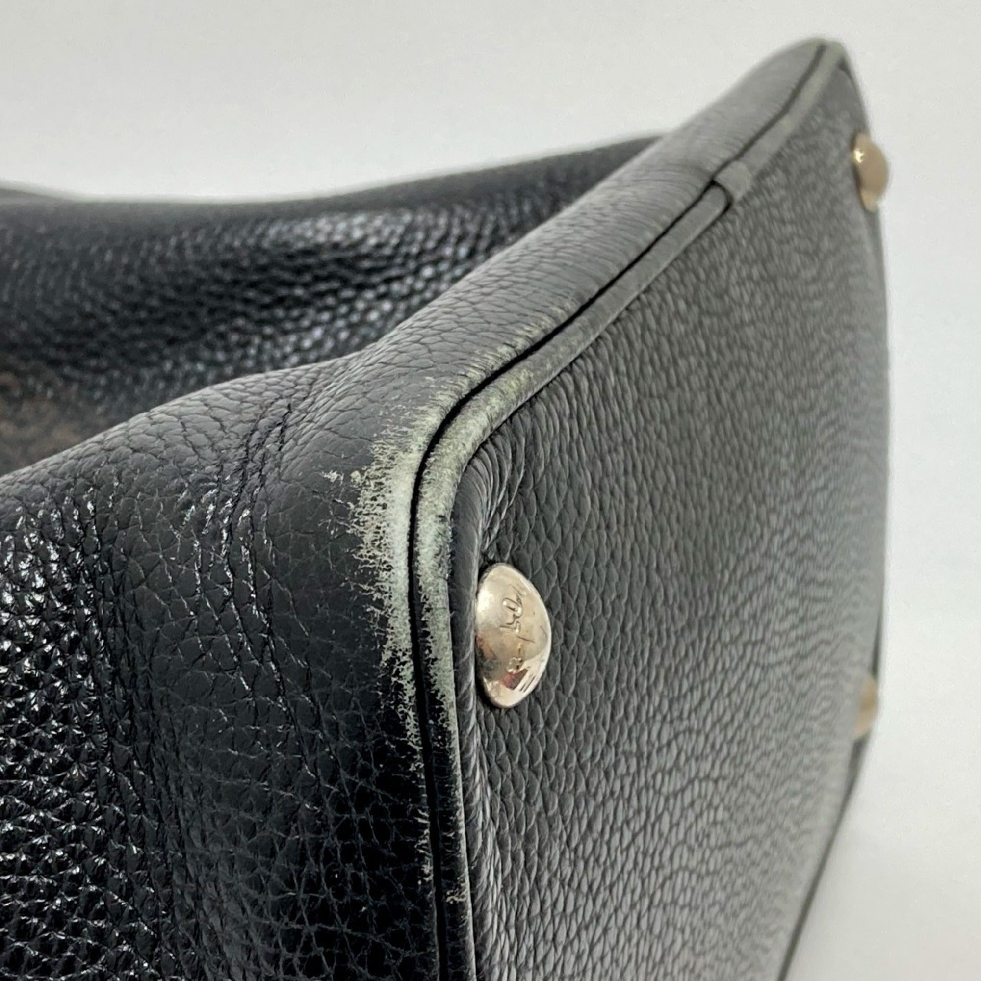 Louis Vuitton Black Noir Leather Tote Bag (Pre-Owned)