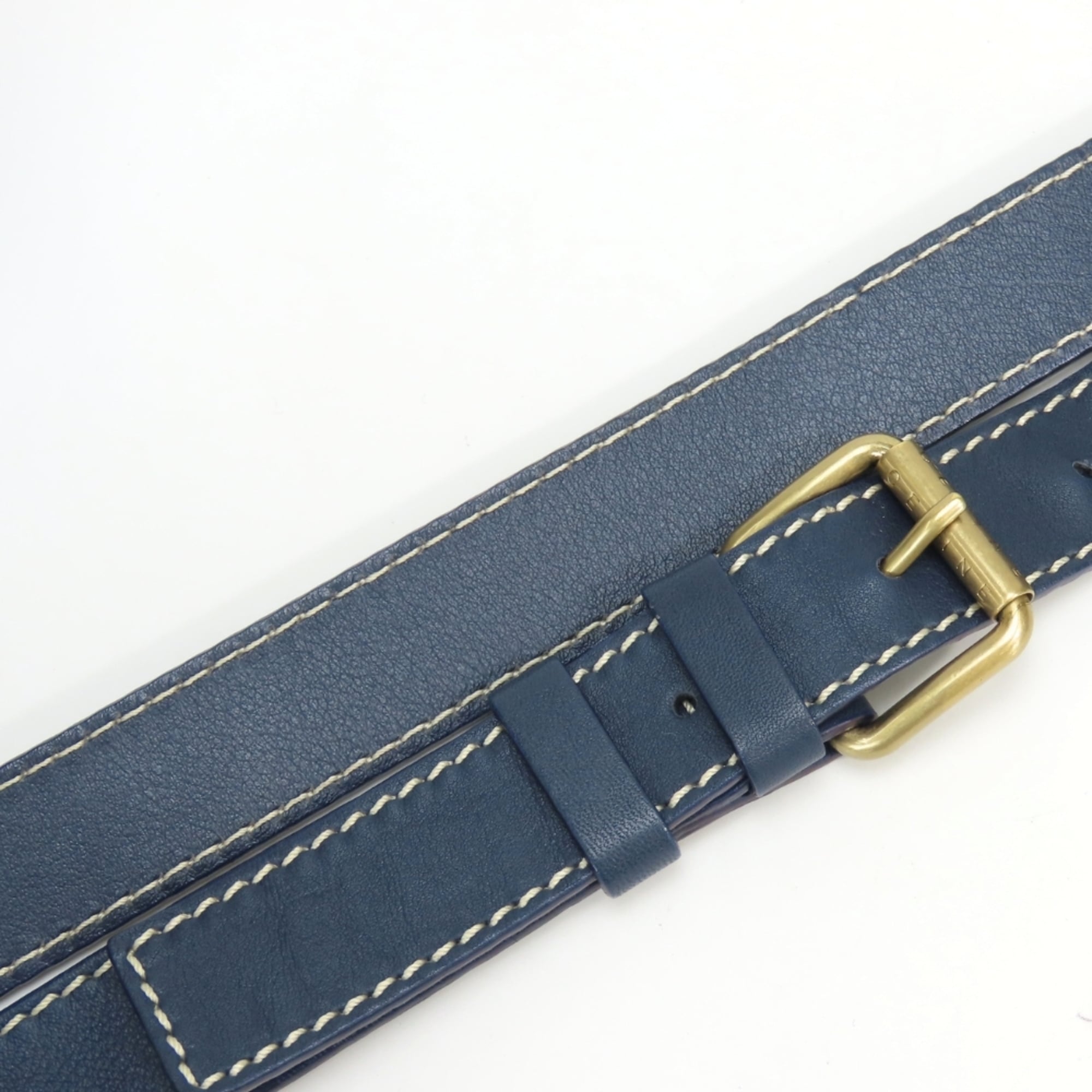 Celine Macadam Navy Canvas Leather Shoulder Bag (Pre-Owned)