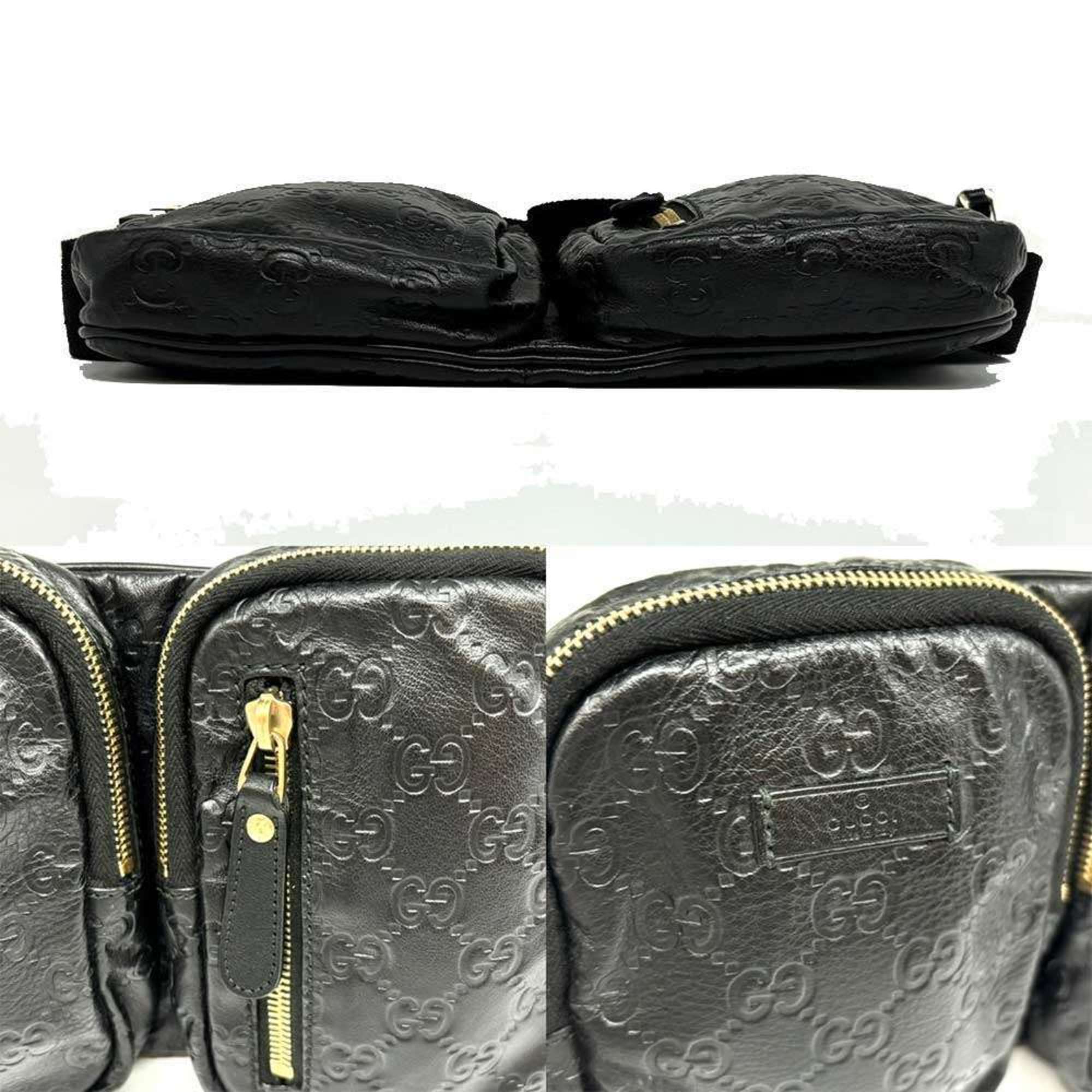 Gucci Black Leather Pouch Sling Bag (Pre-Owned)
