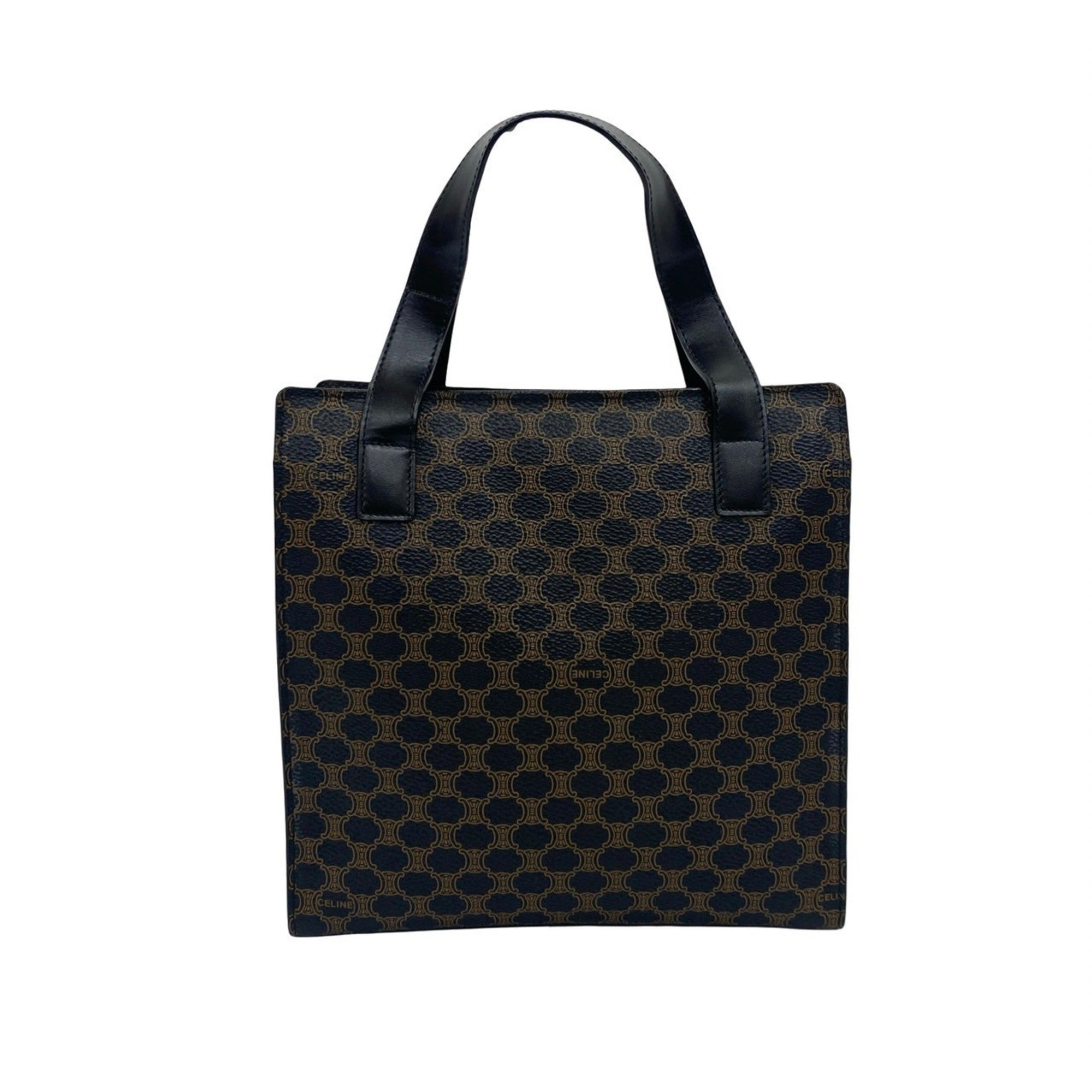 Celine Black Brown Leather Pvc Handbag Tote Bag (Pre-Owned)