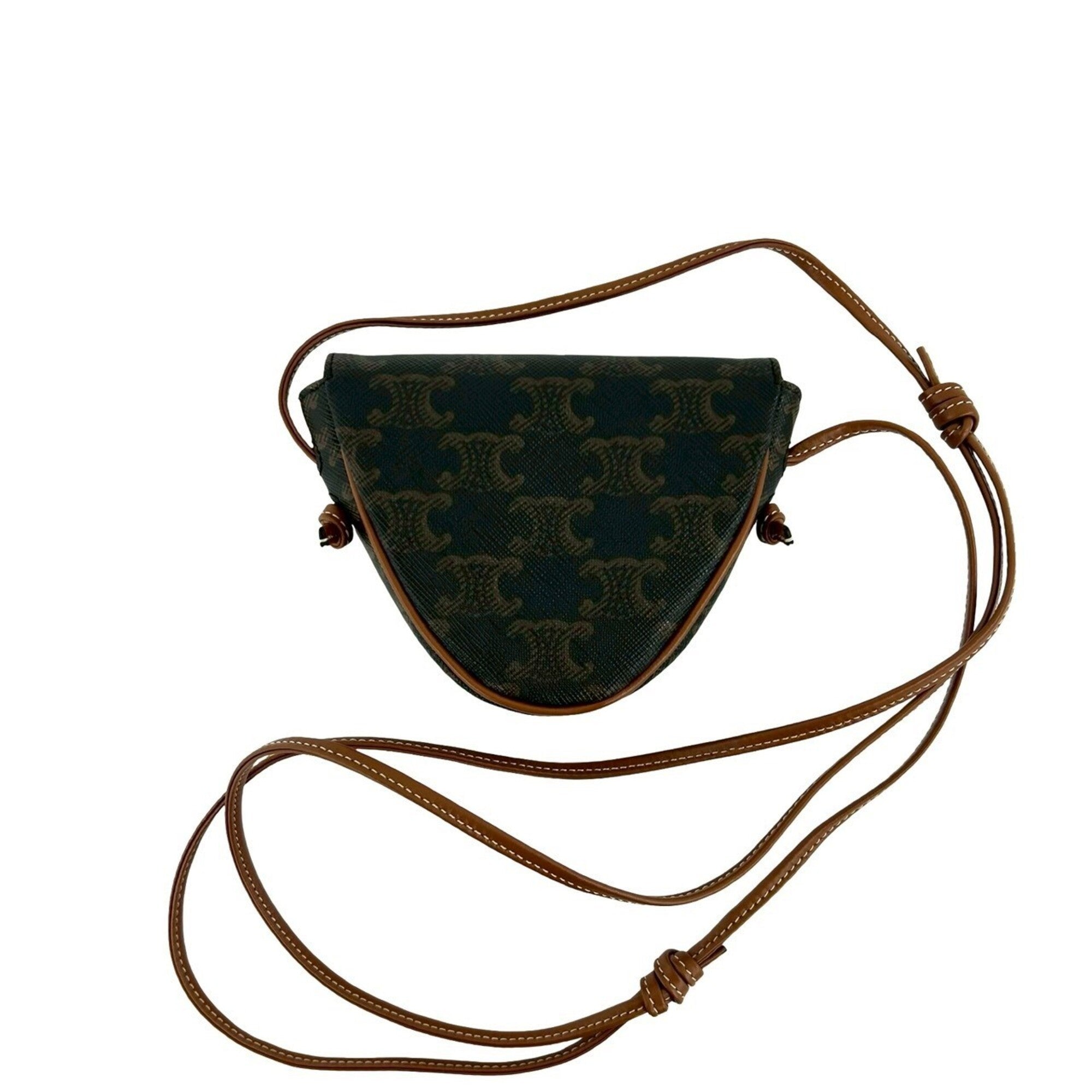 Celine Brown Leather Pvc Pochette Shoulder Bag (Pre-Owned)