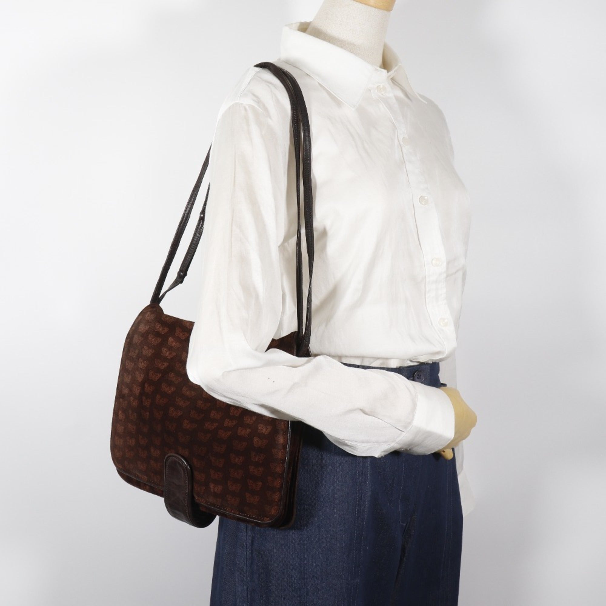 Bottega Veneta Brown Suede Shoulder Bag Tote Bag (Pre-Owned)