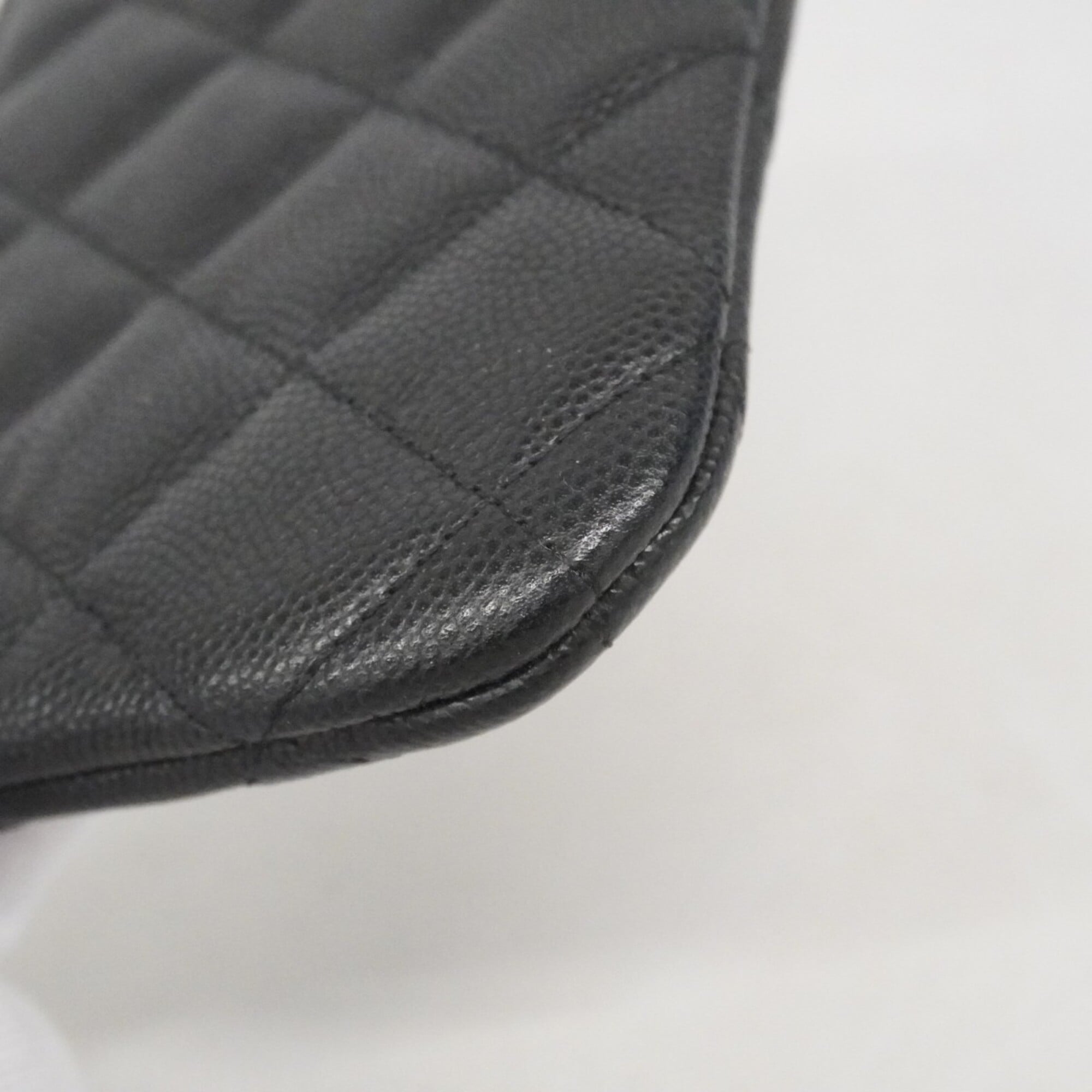 Chanel Black Grained Calfskin Pouch (Pre-Owned)