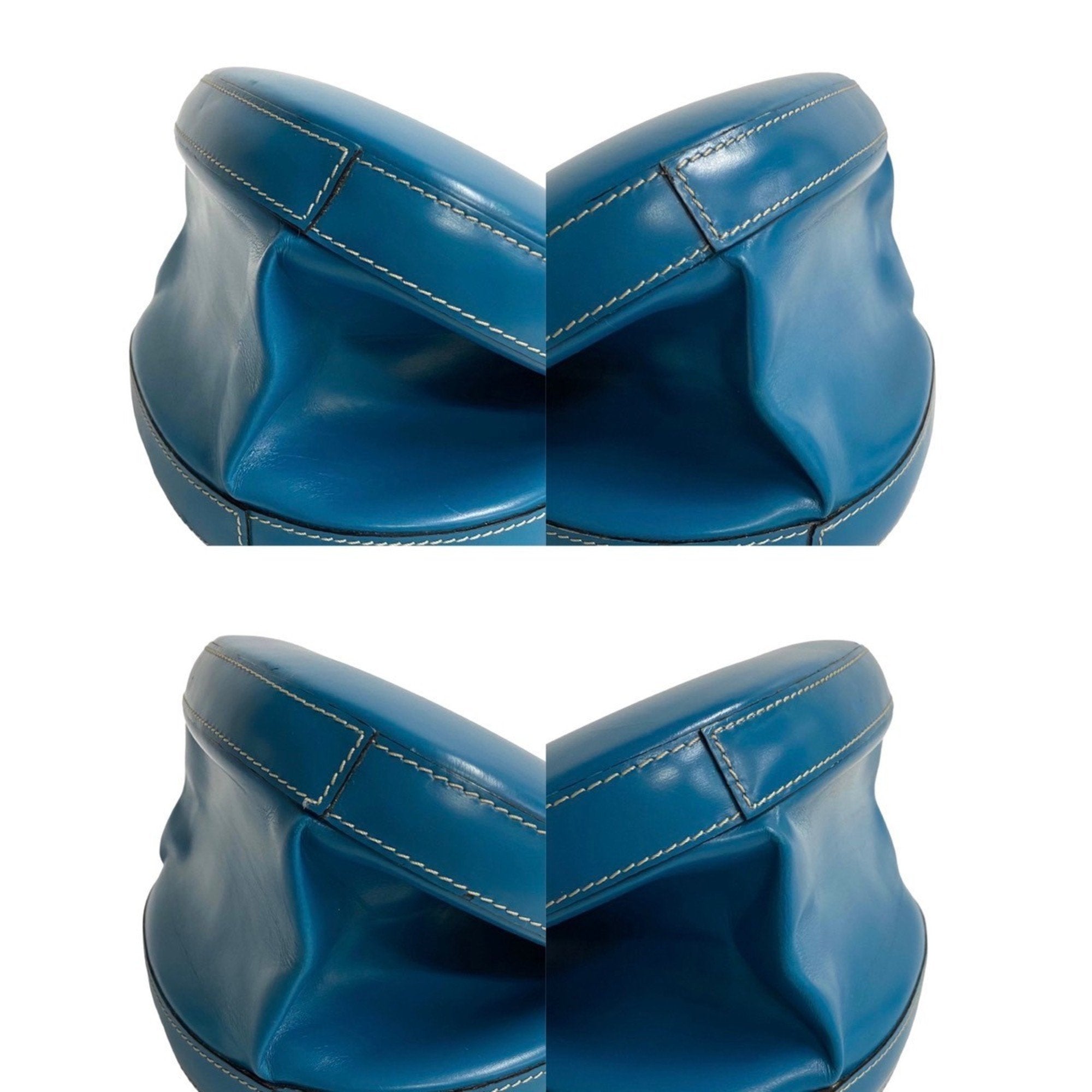 Loewe Blue Leather Handbag Vanity Bag (Pre-Owned)