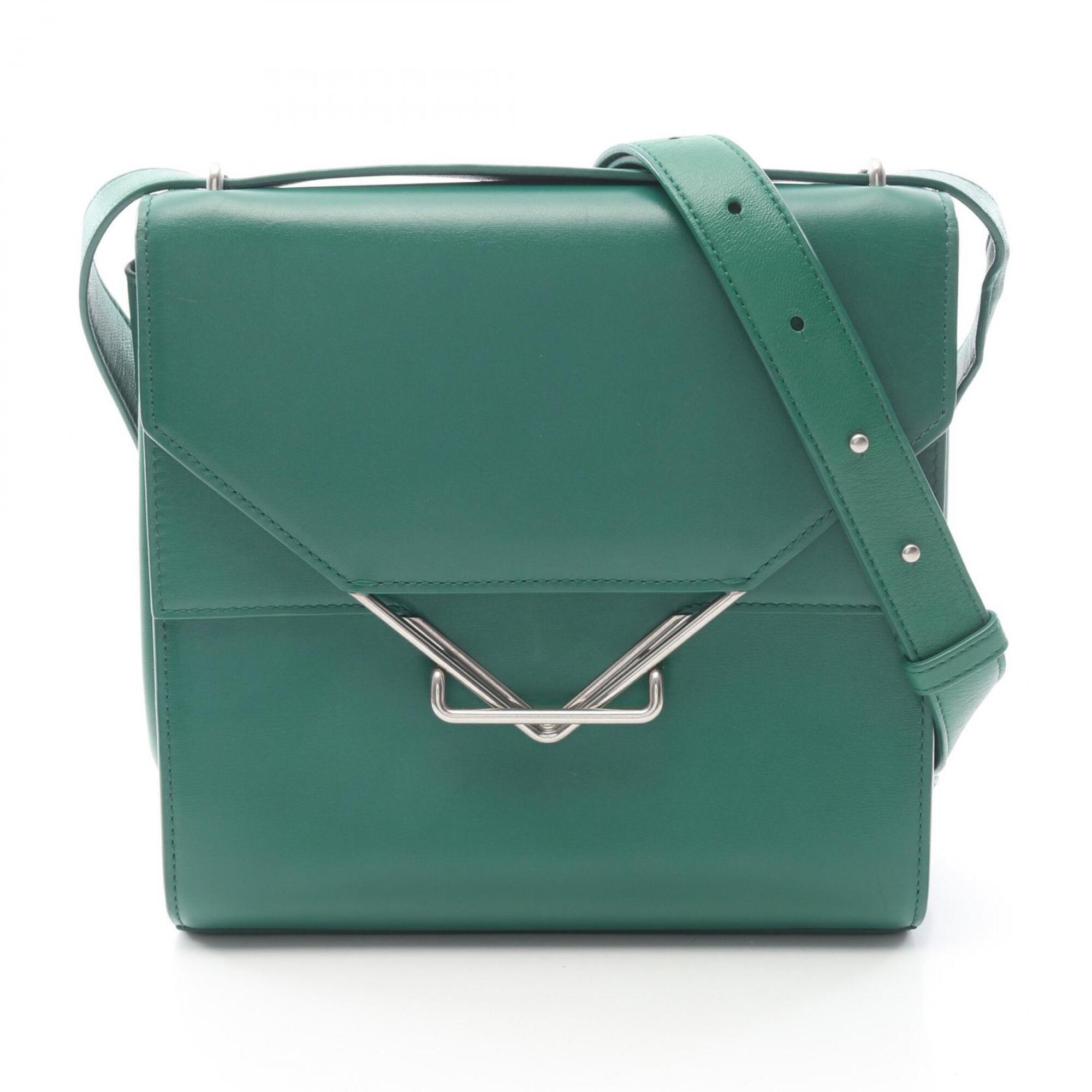 Bottega Veneta Green Leather Handbag Shoulder Bag (Pre-Owned)