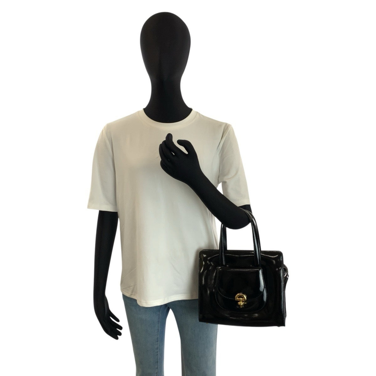 Celine Black Patent Leather Handbag Shoulder Bag (Pre-Owned)
