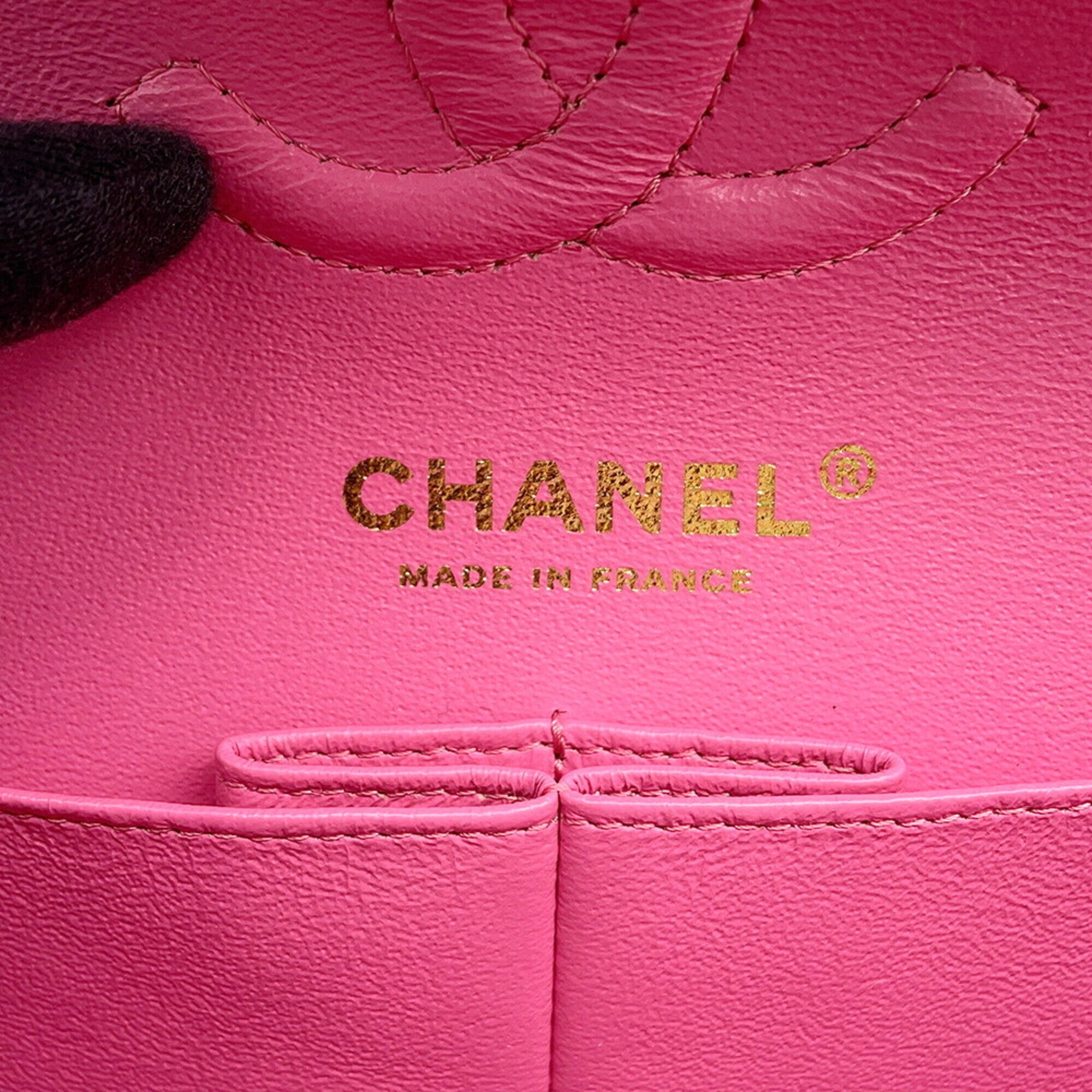 Chanel Matelasse Pink Grained Calfskin Handbag Shoulder Bag (Pre-Owned)