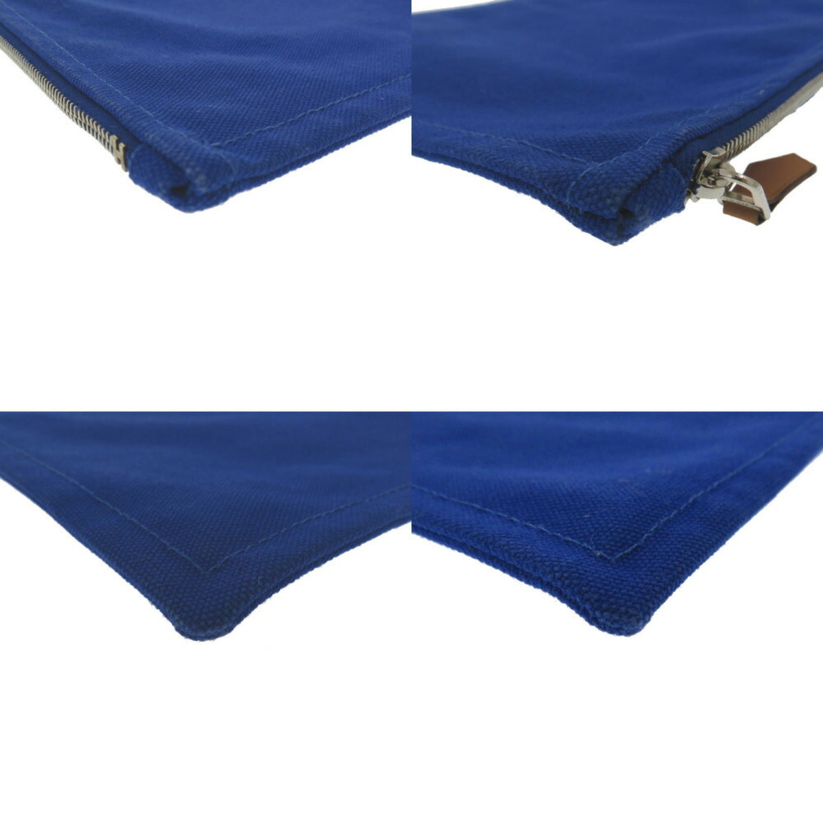 Hermes Blue Cotton Canvas Pouch (Pre-Owned)