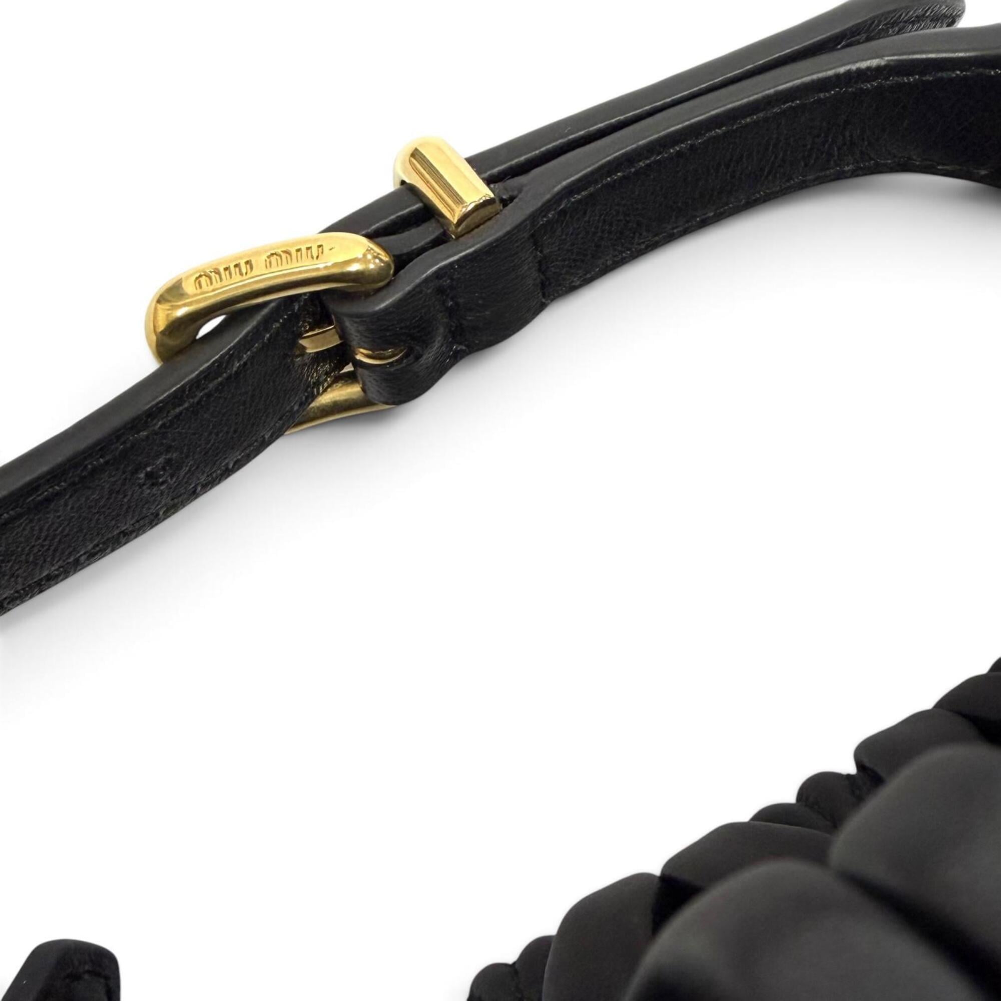 Miu Miu Black Leather Shoulder Bag (Pre-Owned)