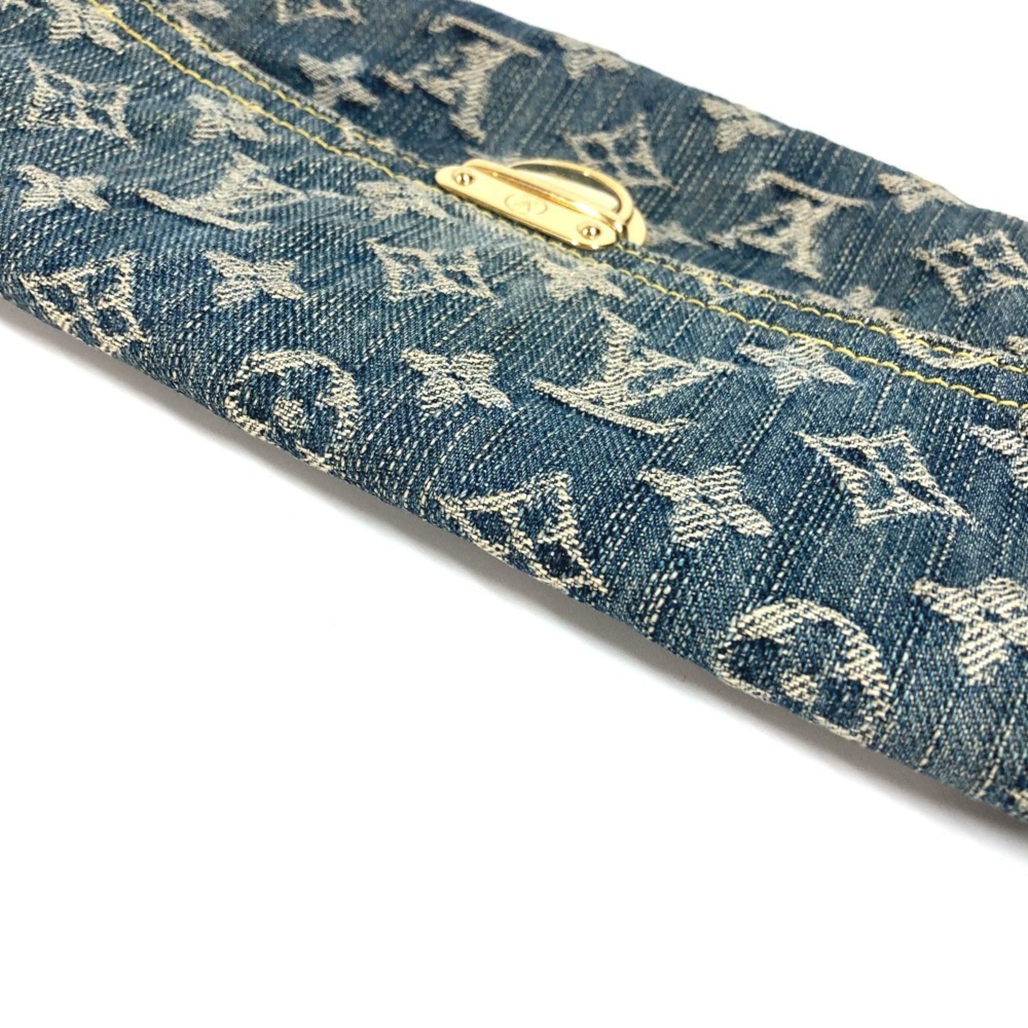 Louis Vuitton Blue Monogram Denim Clutch Bag Handbag Pochette Pouch (Pre-Owned)