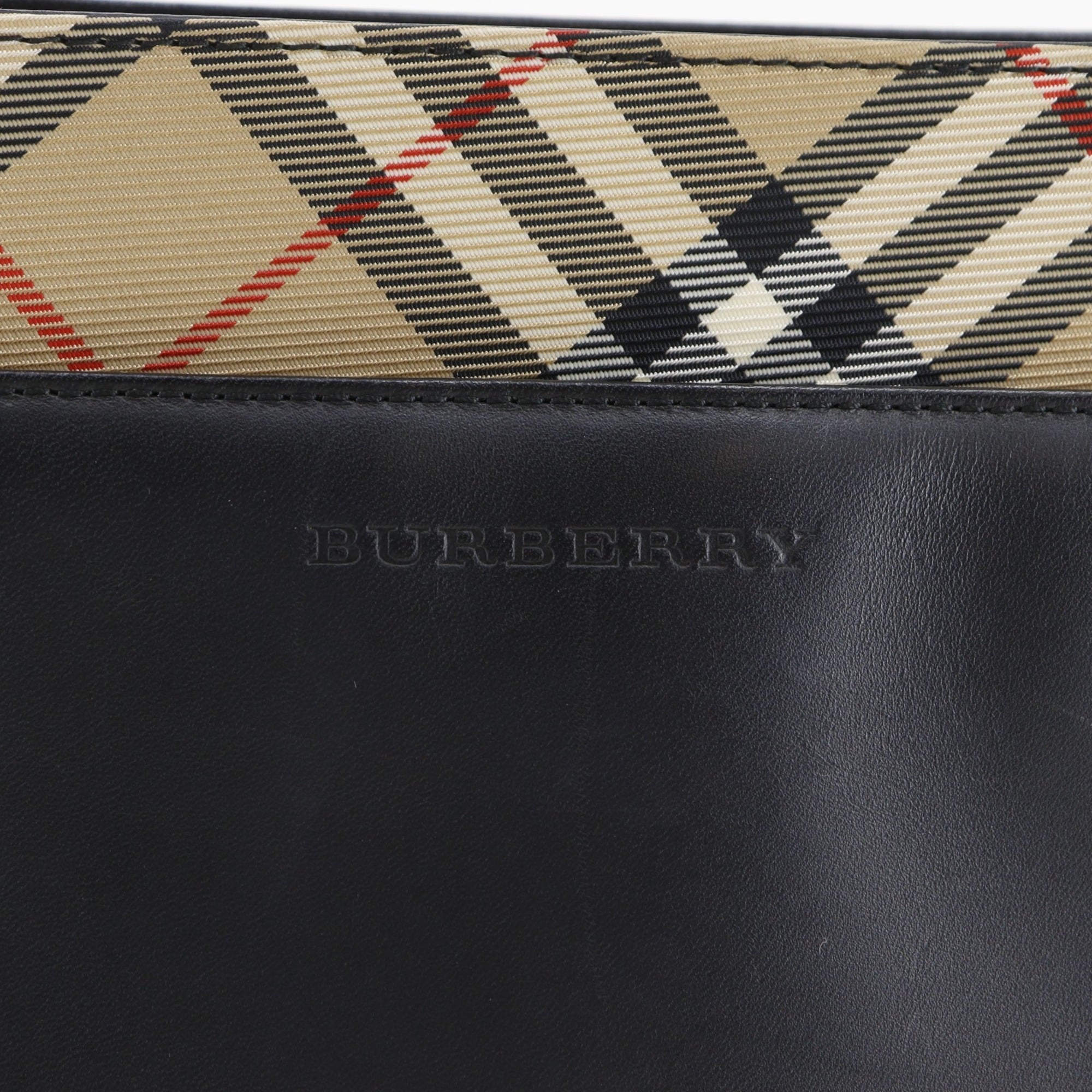 Burberry Black Leather Nylon Canvas Tote Bag (Pre-Owned)