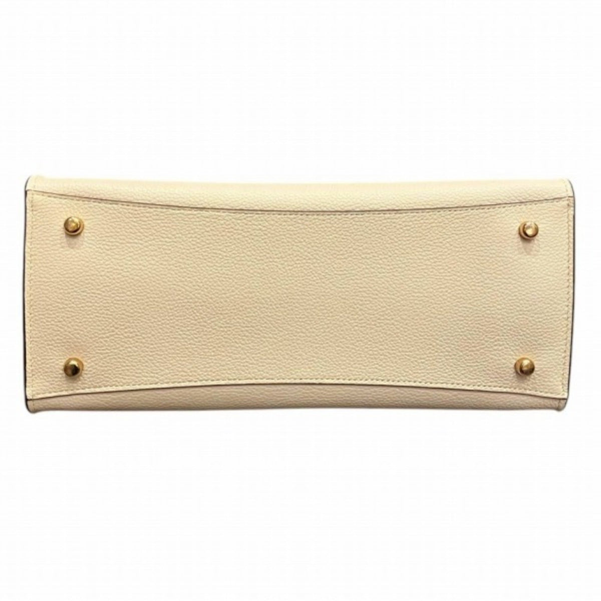 Coach Beige White Leather Handbag Shoulder Bag (Pre-Owned)